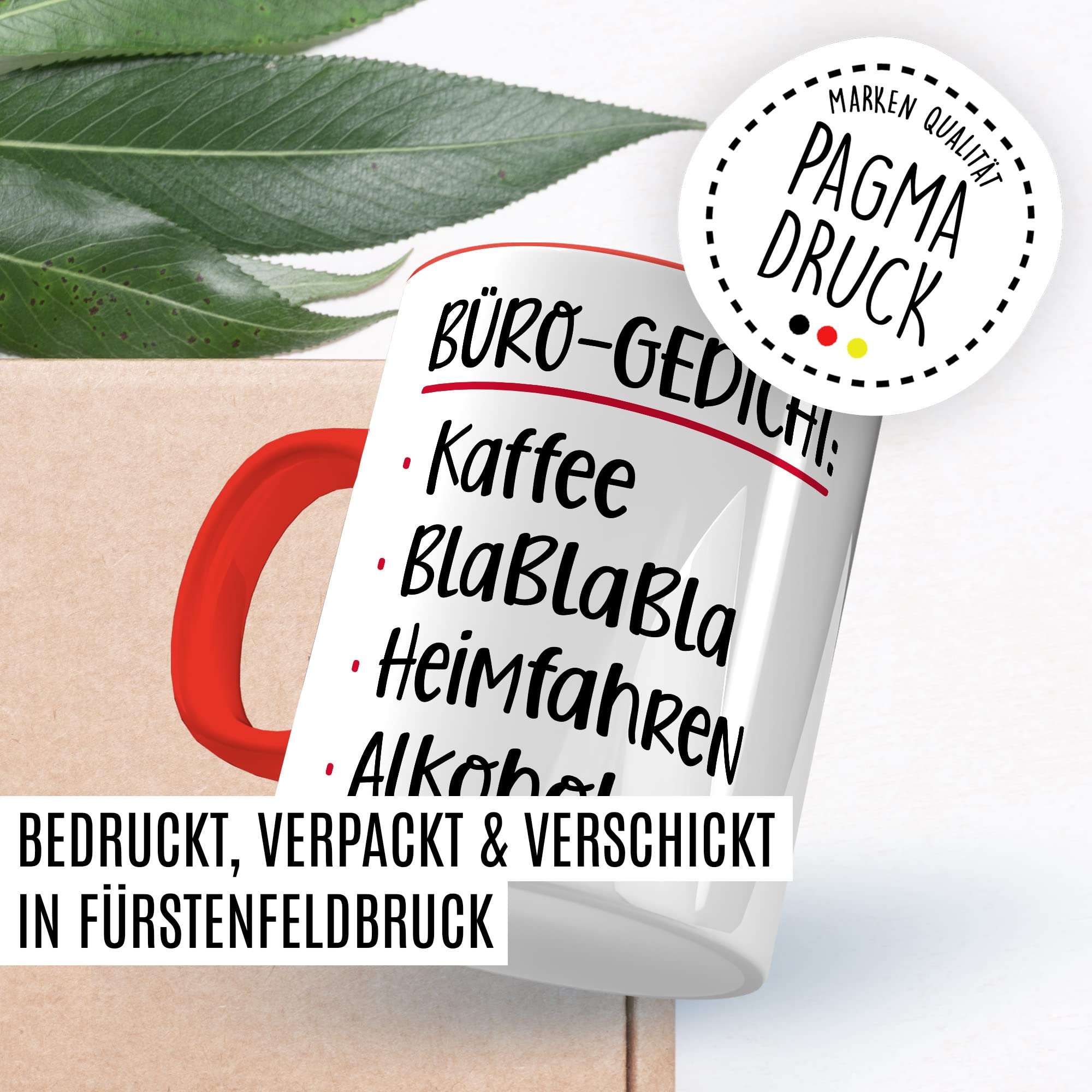 Büro Gedicht Tasse lustig Kaffee Alkohol Spruch Kaffeetasse Kollege Geschenk Kaffee-Becher Kollegin Geschenkidee Humor