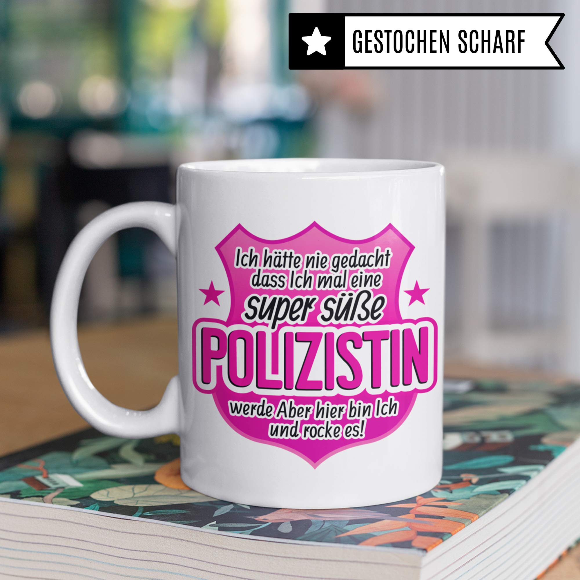 Pagma Druck Tasse Polizei, Polizistin Geschenk, Becher Polizist Frauen Geschenkidee Kaffeetasse, Ausbildung lustig Polizeibeamtin Kaffeebecher