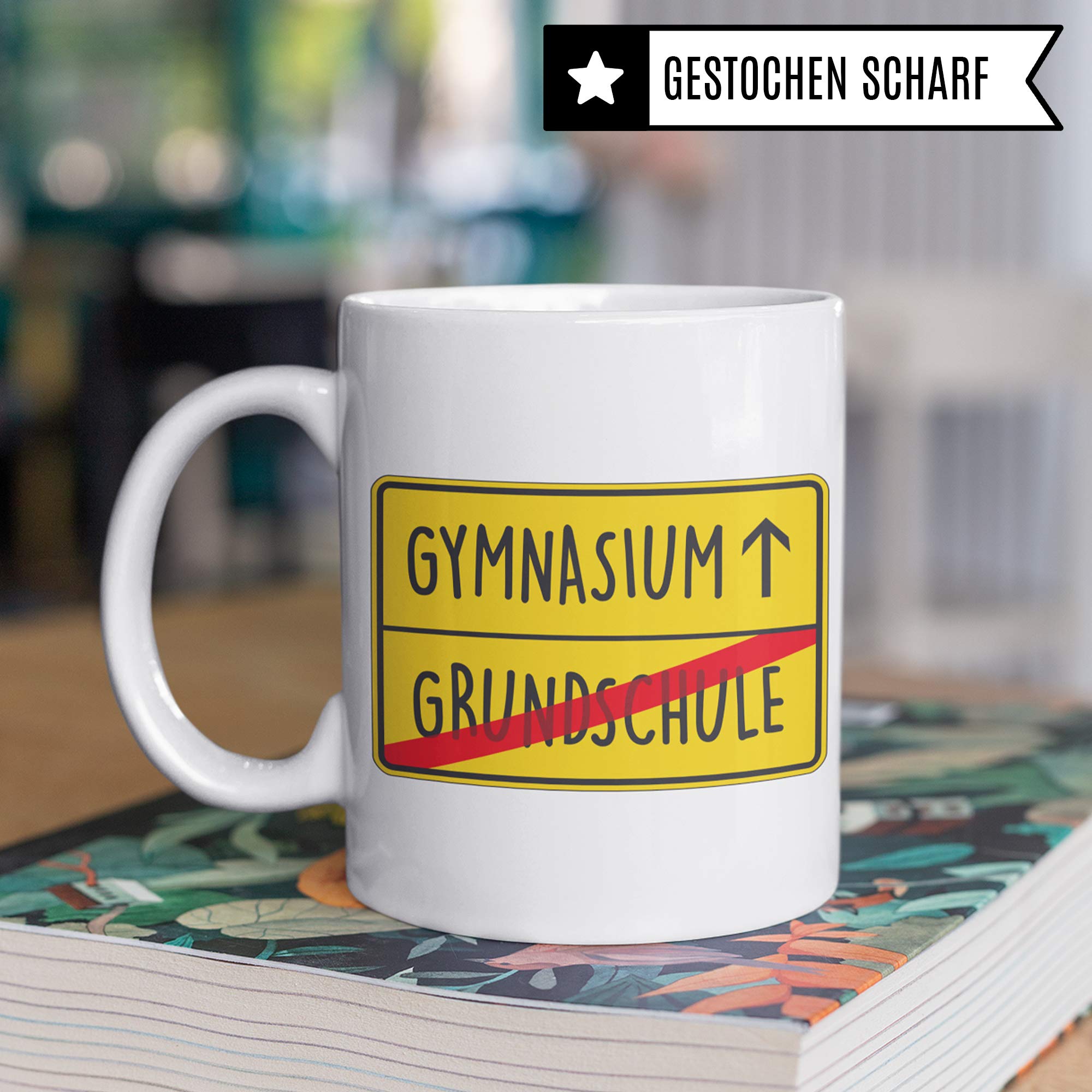 Pagma Druck Tasse Übertritt Gymnasium, Grundschule Gymnasium Übergang Geschenk, Becher Geschenkidee 5. Klasse Gymnasiast, Kakaobecher Schule Schüler