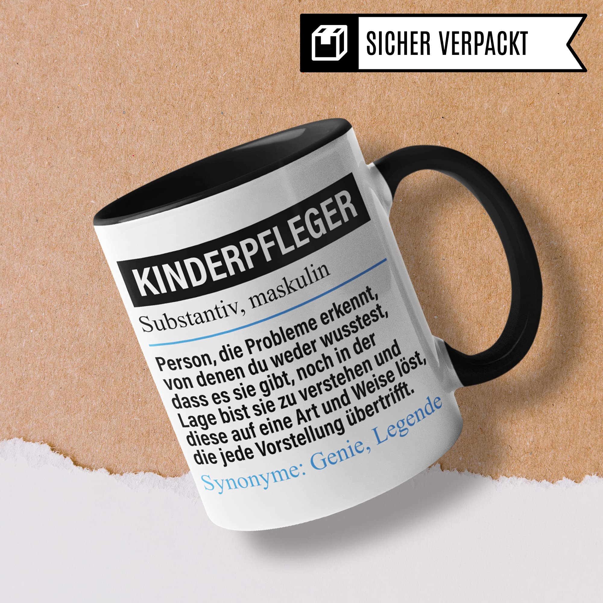 Kinderpfleger Tasse lustig, Kinder Pfleger Geschenk Beruf, Spruch Geschenkidee, Kaffeetasse Beruf Kinder-Pfleger Kaffeebecher Teetasse Becher