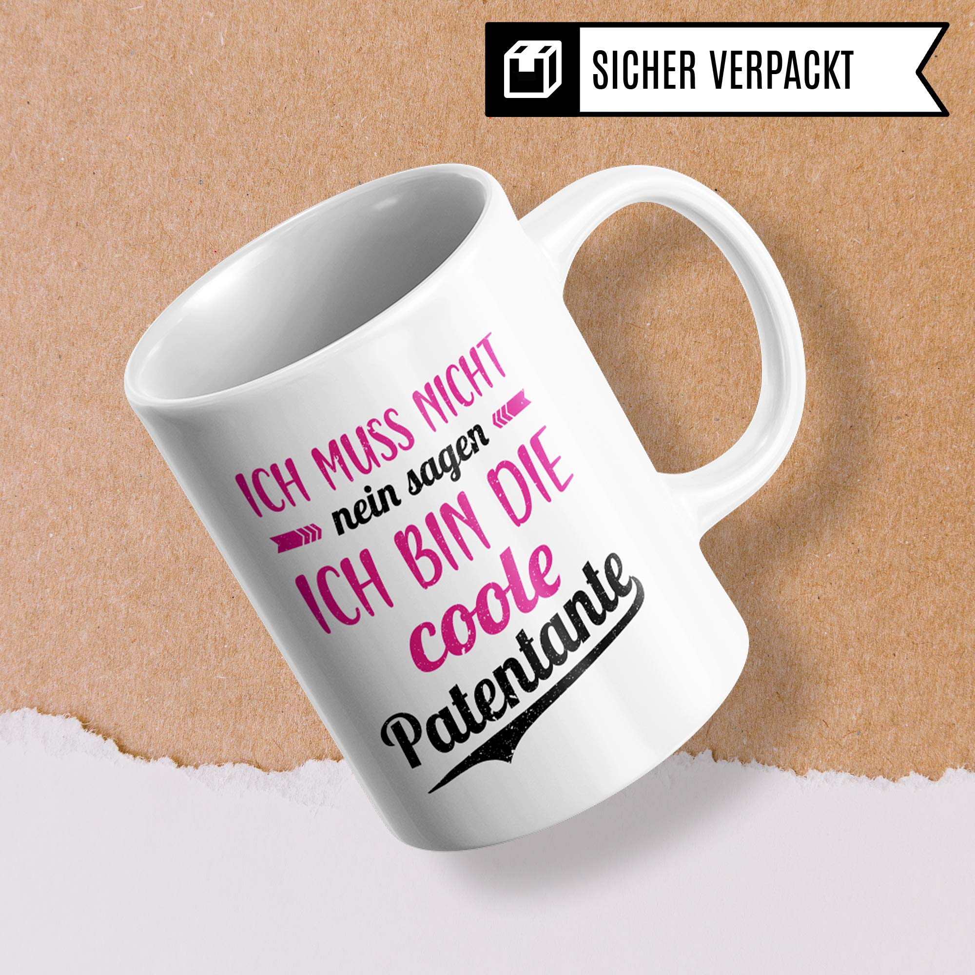 Pagma Druck Tasse Patentante, Becher Patentante Geschenk, Willst du Meine Patentante Sein Taufgeschenke für Paten, Patin Taufpatin Patenkind Geschenkidee, Kaffeebecher Patensohn Patentochter lustig