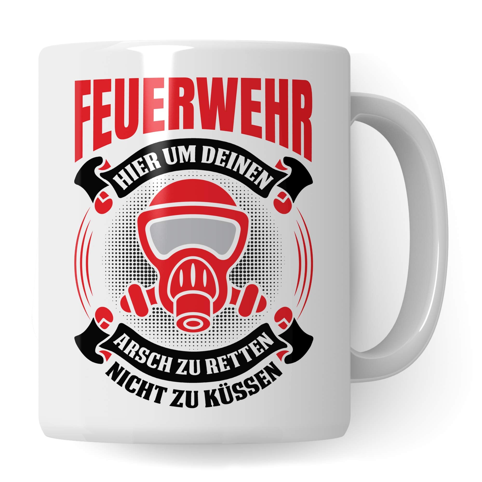 Pagma Druck Feuerwehr Tasse Geschenk, Feuerwehrmann Spruch Becher Geschenkidee, Kaffeetasse Freiwillige Feuerwehr (Weiß/Weiß)