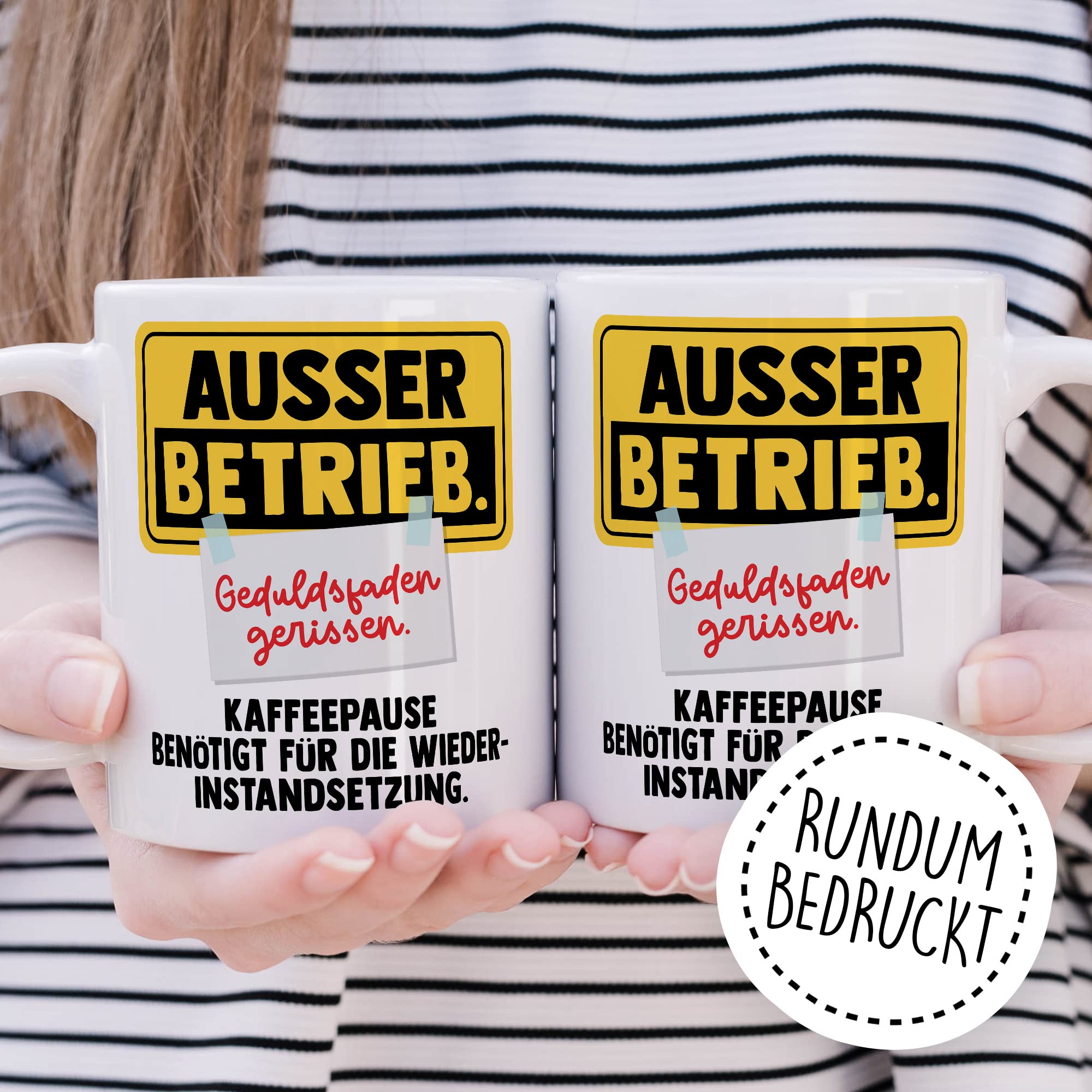 Büro Tasse Witz Geschenkidee Geduldsfaden Kaffeetasse Humor Geschenk für Kollegen Kaffeebecher Arbeits Becher