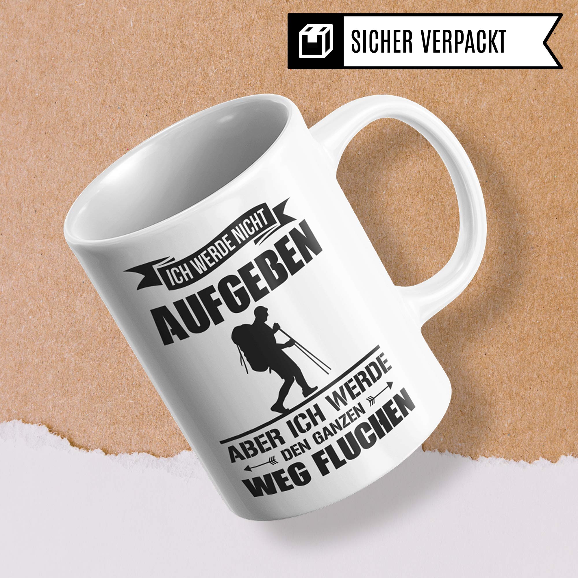 Pagma Druck Wandern Tasse, Berg Geschenk, Kaffeetasse Wanderung Bergsteigen Berggehen Spruch, Berge Gebirge Alpen Becher, Mountains Kaffeebecher für Wanderer & Bergsteiger