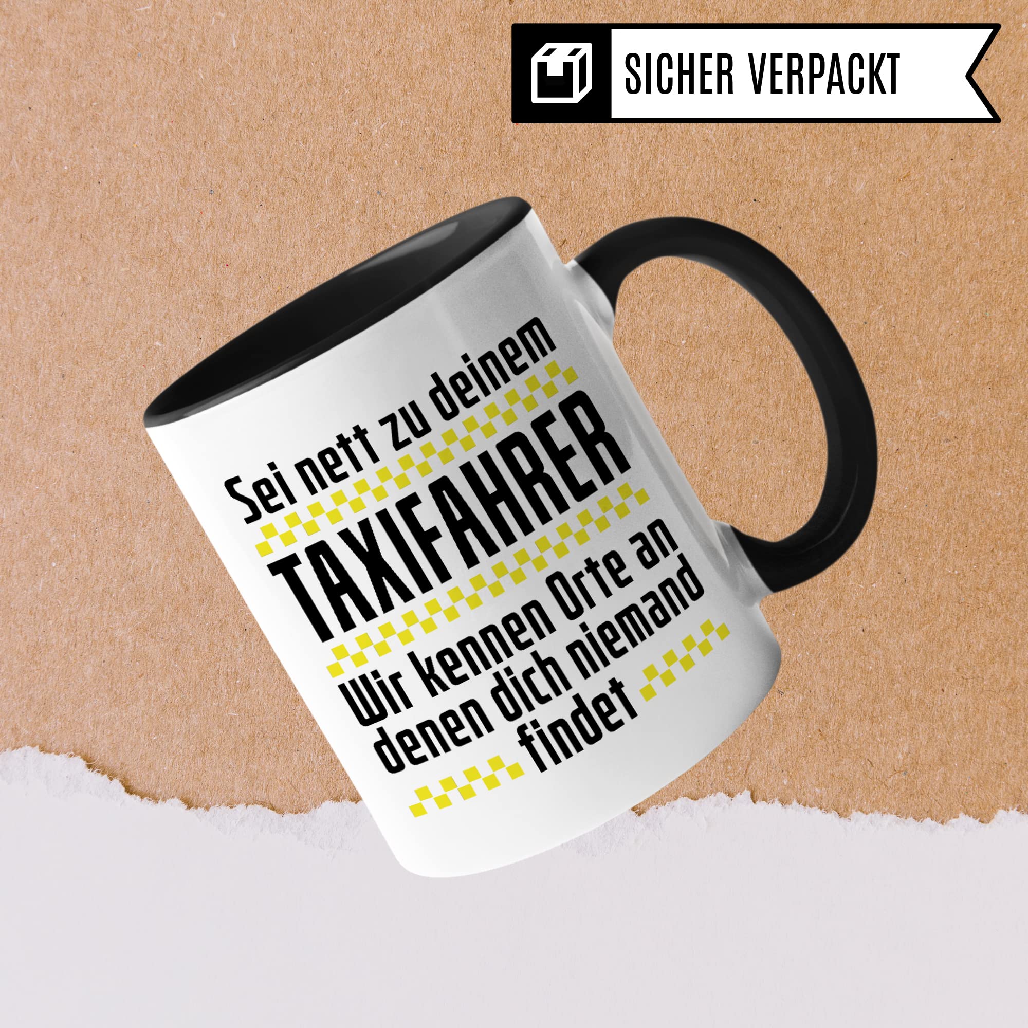 Taxi Tasse, Taxifahrer lustiger Spruch Geschenkidee Kaffeetasse, Taxi Geschenk Humor Taxichauffeur Teetasse Becher Kaffeebecher