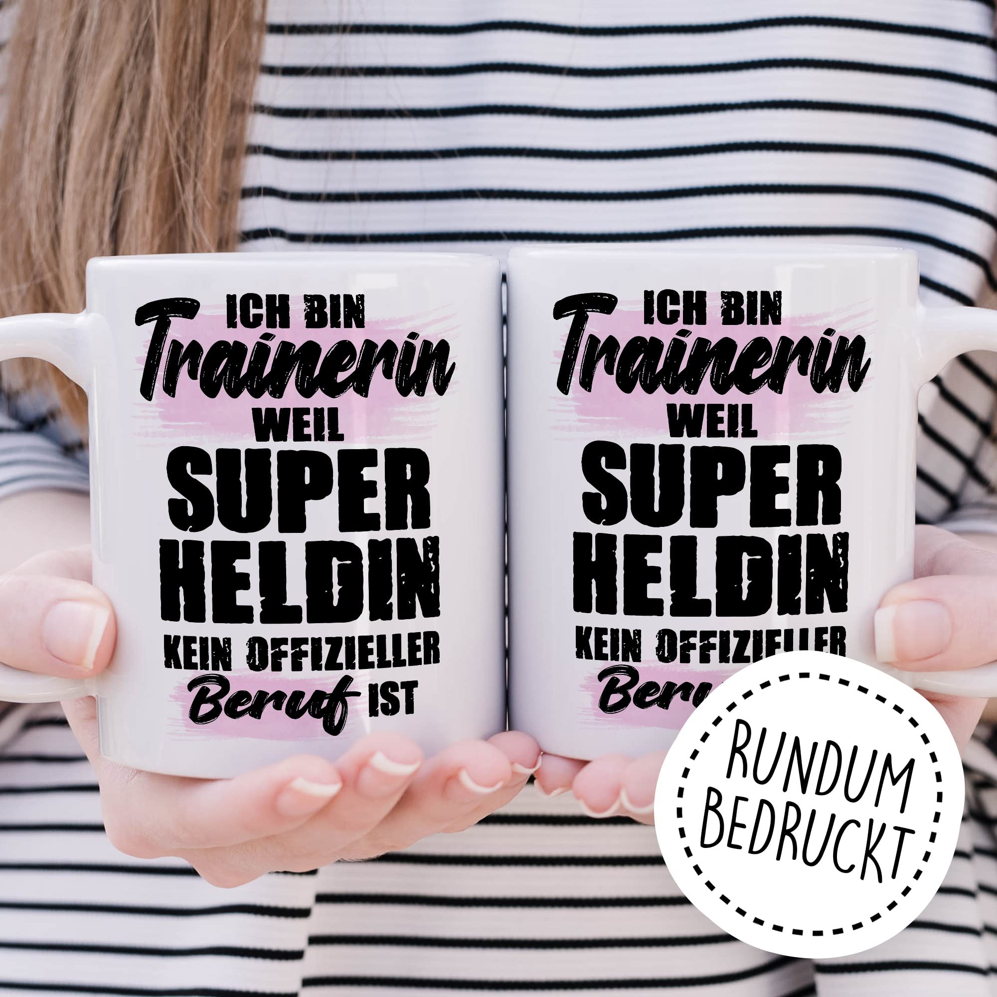 Tasse Trainerin Geschenk, Ich bin Trainerin weil Superhelding kein offizieller Beruf ist Geschenkidee Kaffee-Becher Kaffeetasse mit Spruch lustig Coach Teetasse