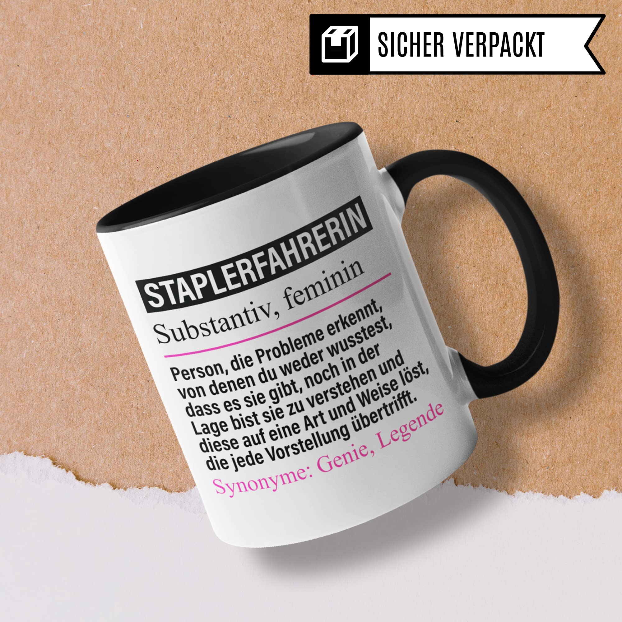 Tasse Staplerfahrerin lustig, Staplerfahrerin Geschenk Beruf, Spruch Kaffeebecher Staplerfahrerinnen Geschenkidee, Beruf Staplerfahren Kaffee-Tasse Teetasse Becher