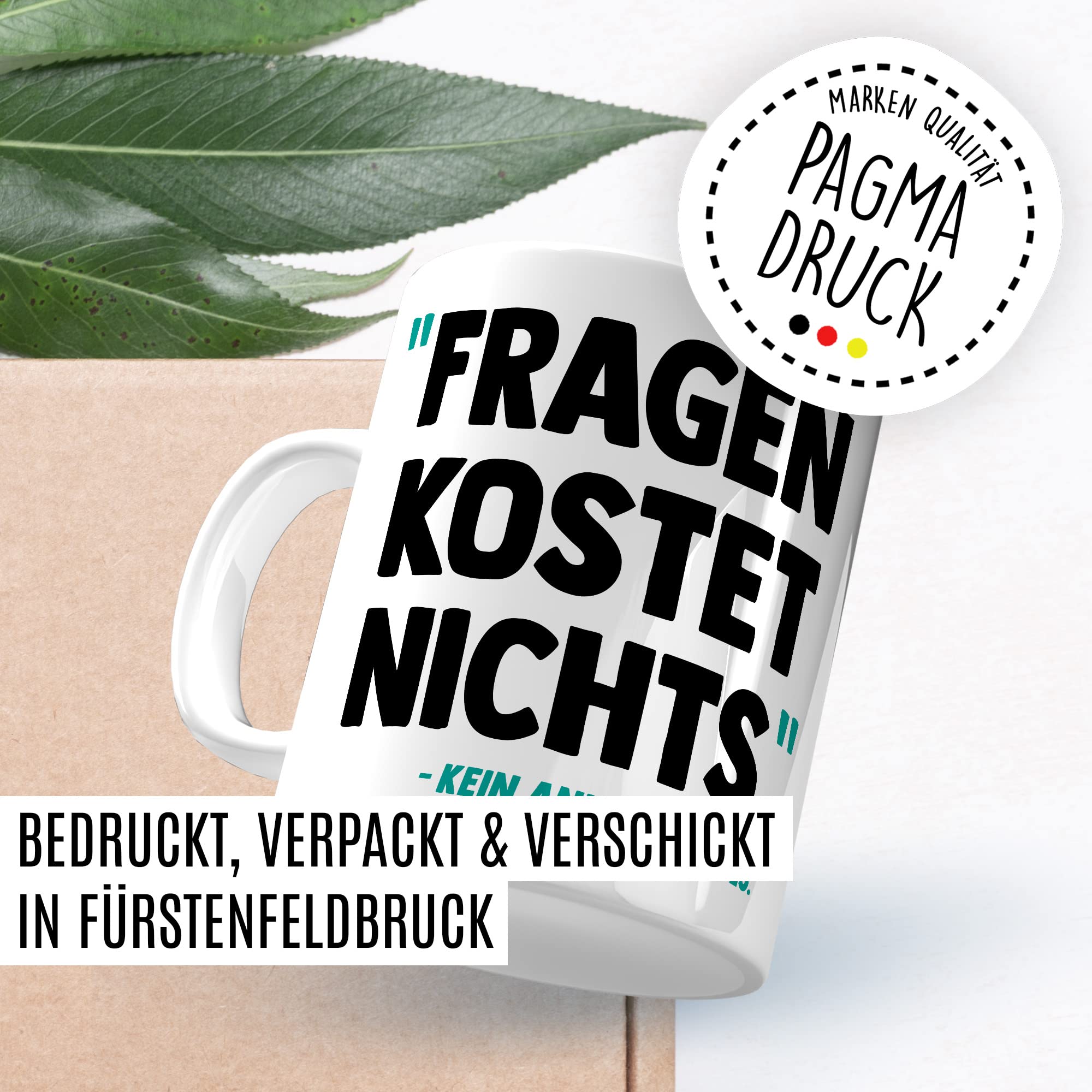 Tasse Anwalt Geschenk, Fragen kostet nichts Geschenkidee Jurastudent Jura Kaffee-Becher Tasse mit Spruch lustig Kaffeetasse Teetasse angehender Anwalt Studium Anwältin Staatsanwalt