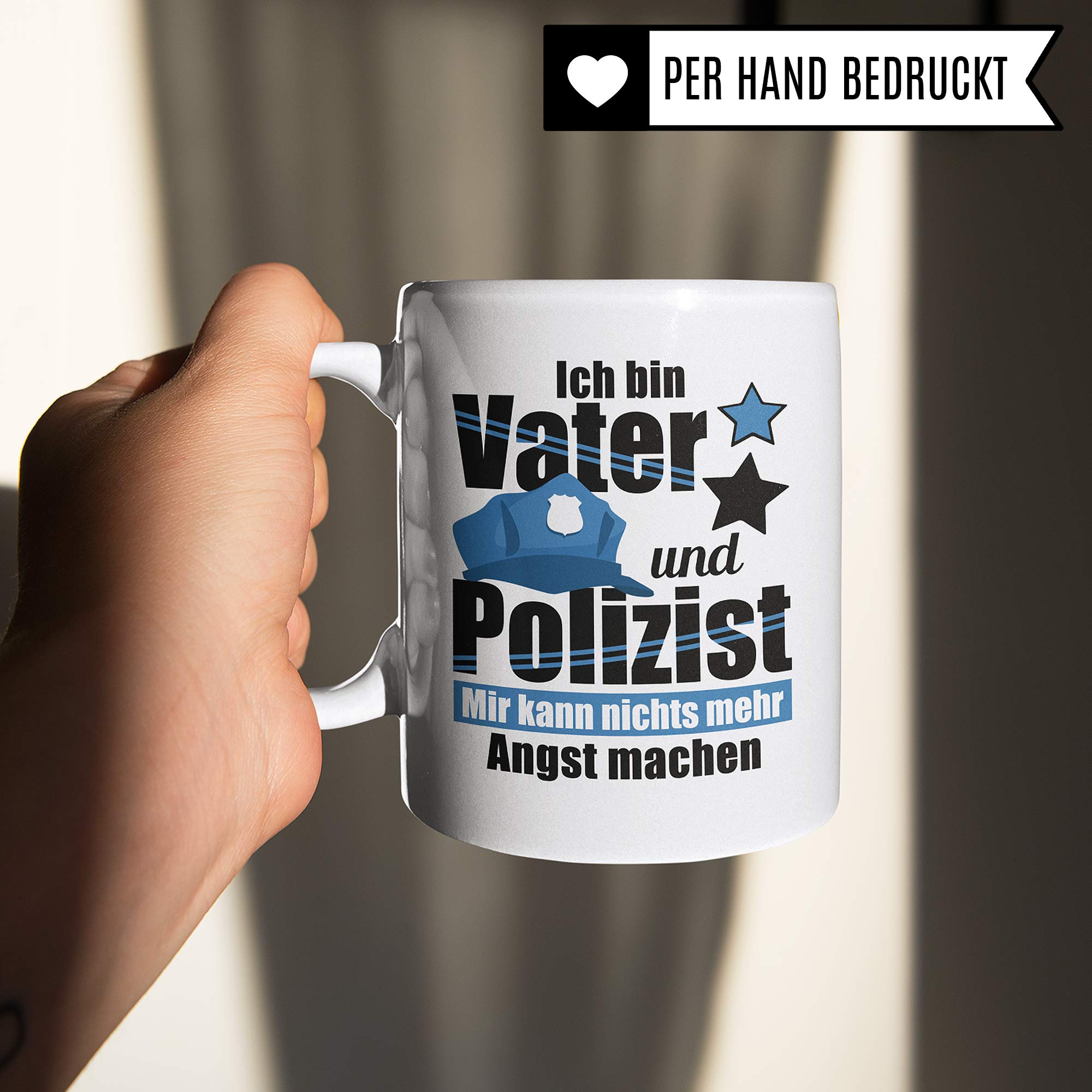 Tasse Polizei, Geschenk für Polizisten, Becher Polizist Vater Geschenkidee Kaffeetasse, Polizist Papa Vatertag Ausbildung Polizeibeamter Kaffeebecher lustig