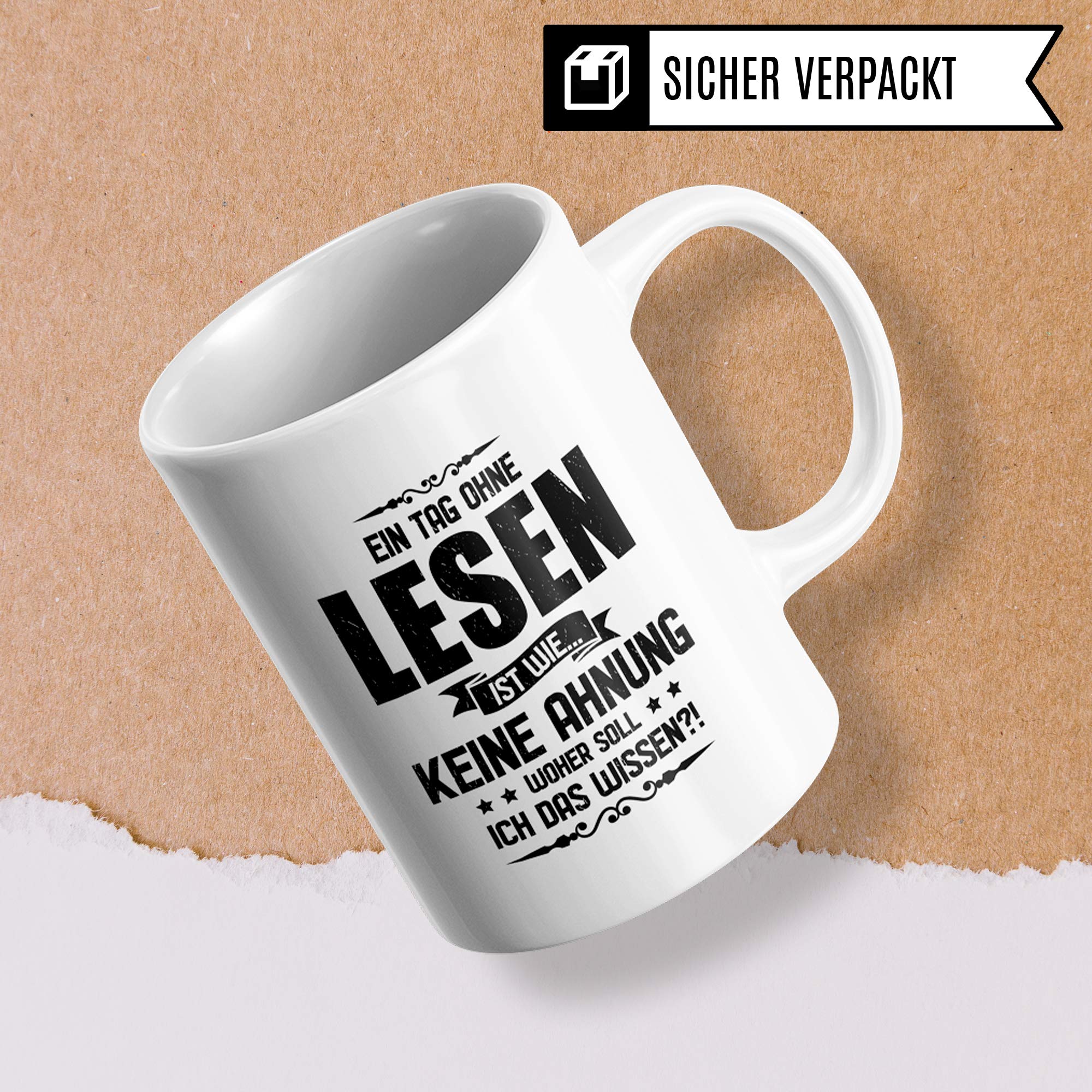 Pagma Druck Lesen Tasse lustig, Geschenke für Leseratten, Bücher Hobby Bücherwurm Becher, Buch Geschenkidee Leser Leserin Kaffeebecher, Literatur Buchliebhaber Kaffeetasse