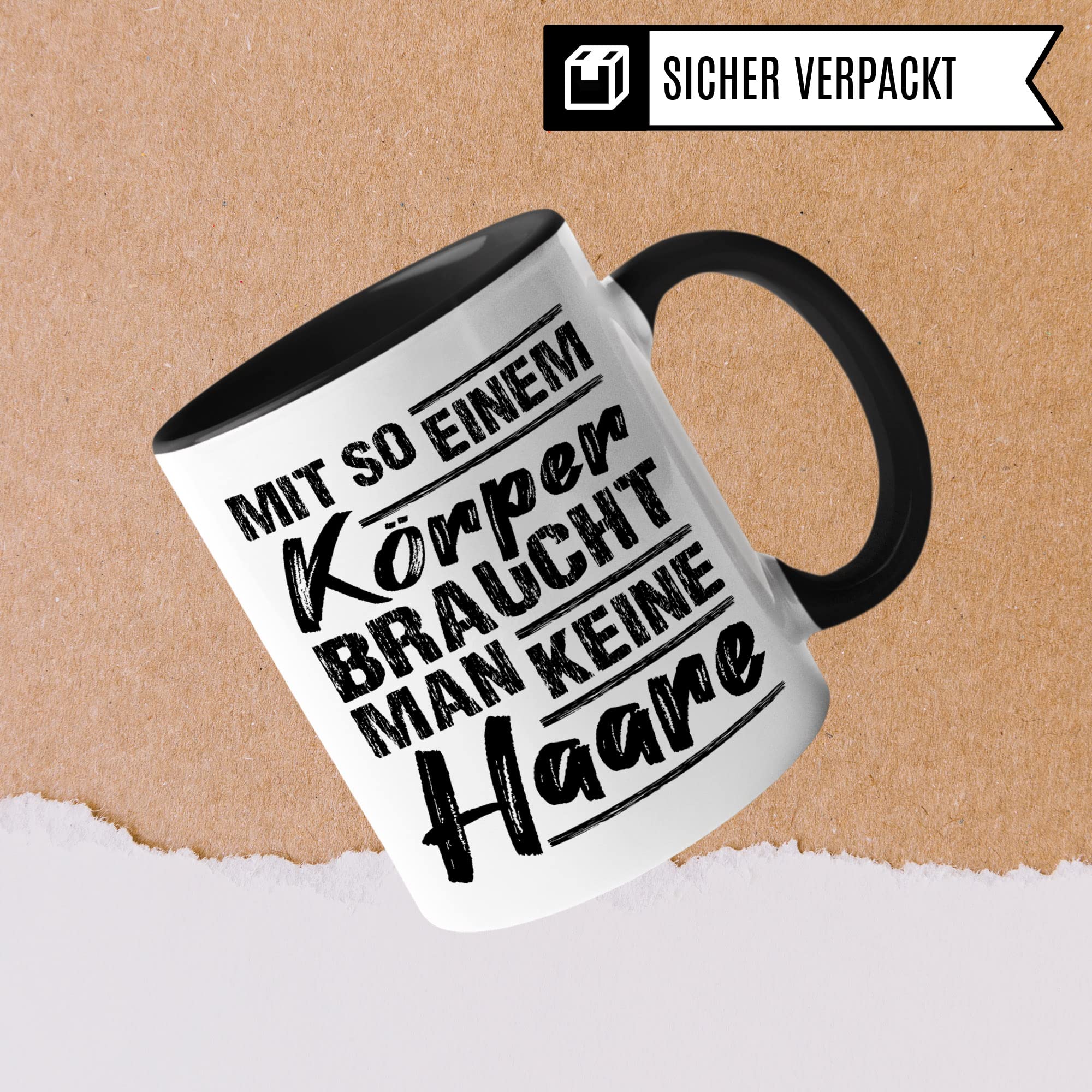 Glatzen Tasse, Lustige Glatzkopf Geschenkidee Kaffeetasse Humor Witz Geschenk für Glatze, Bald Kaffeebecher mit Spruch lustig, Männer Papa Opa Becher