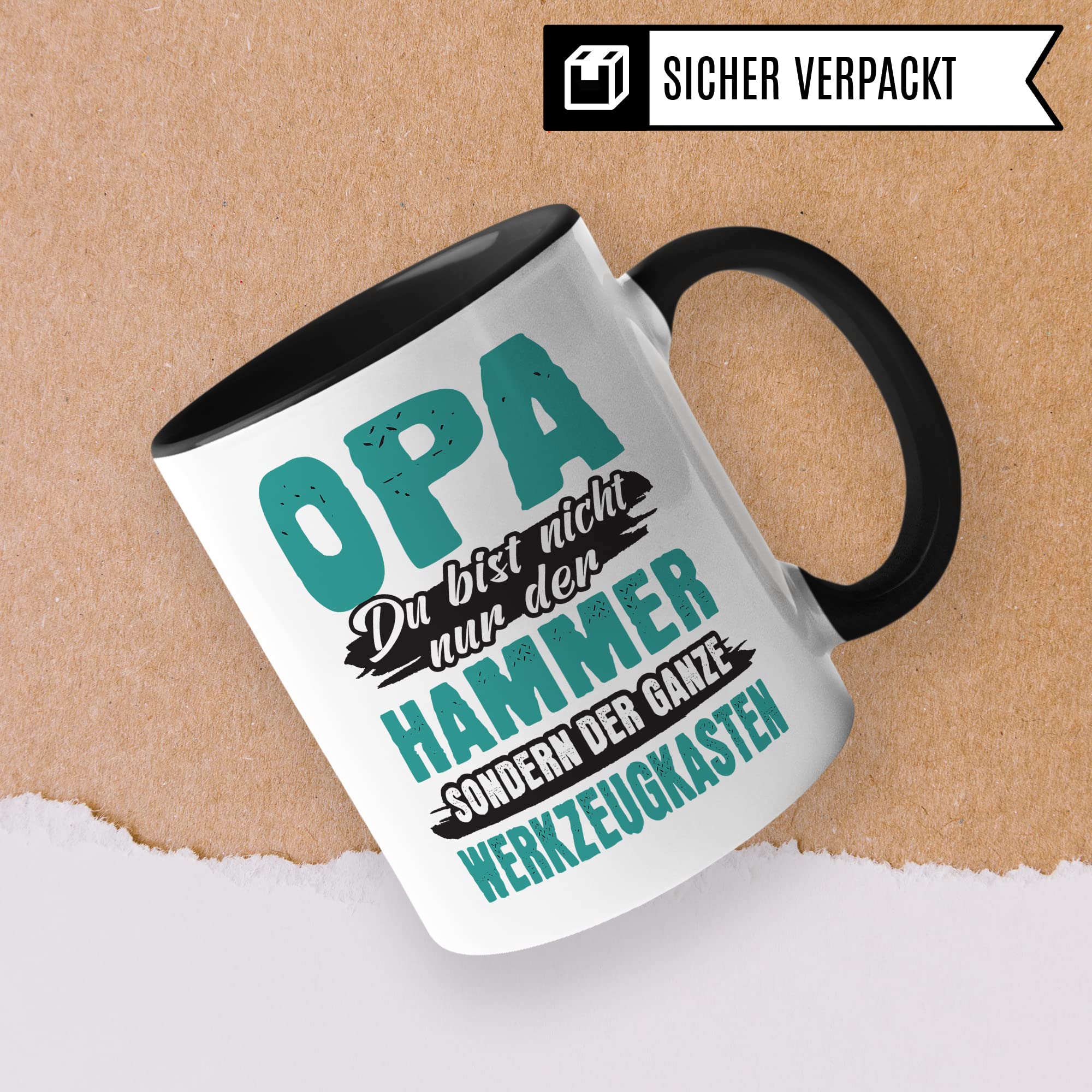 Opa Tasse, Opa du bist nicht nur der Hammer - Du bist der ganze Werkzeugkasten, Geschenk Großvater Spruch Enkelkinder schöner Spruch Geschenkidee Kaffeetasse Enkel