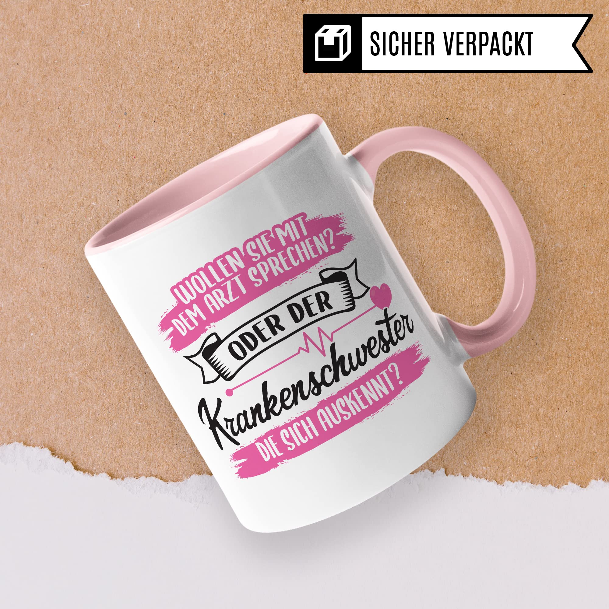 Krankenschwester Tasse - Geschenk für die Krankenschwester die sich auskennt - Krankenschwester Arzthelferin Medizinische Fachangestellte Kaffee-Becher