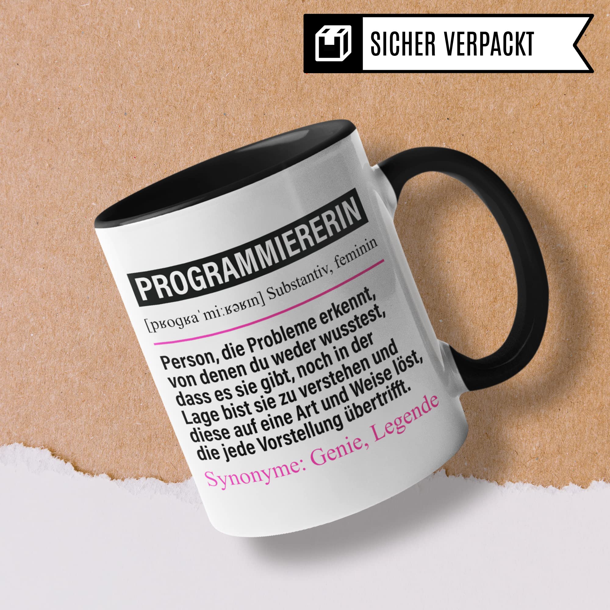 Tasse Programmiererin lustig, Programmiererin Geschenk Beruf, Spruch Kaffeebecher Programmieren Geschenkidee, Beruf Developer Entwickler IT Computer Kaffee-Tasse Teetasse Becher