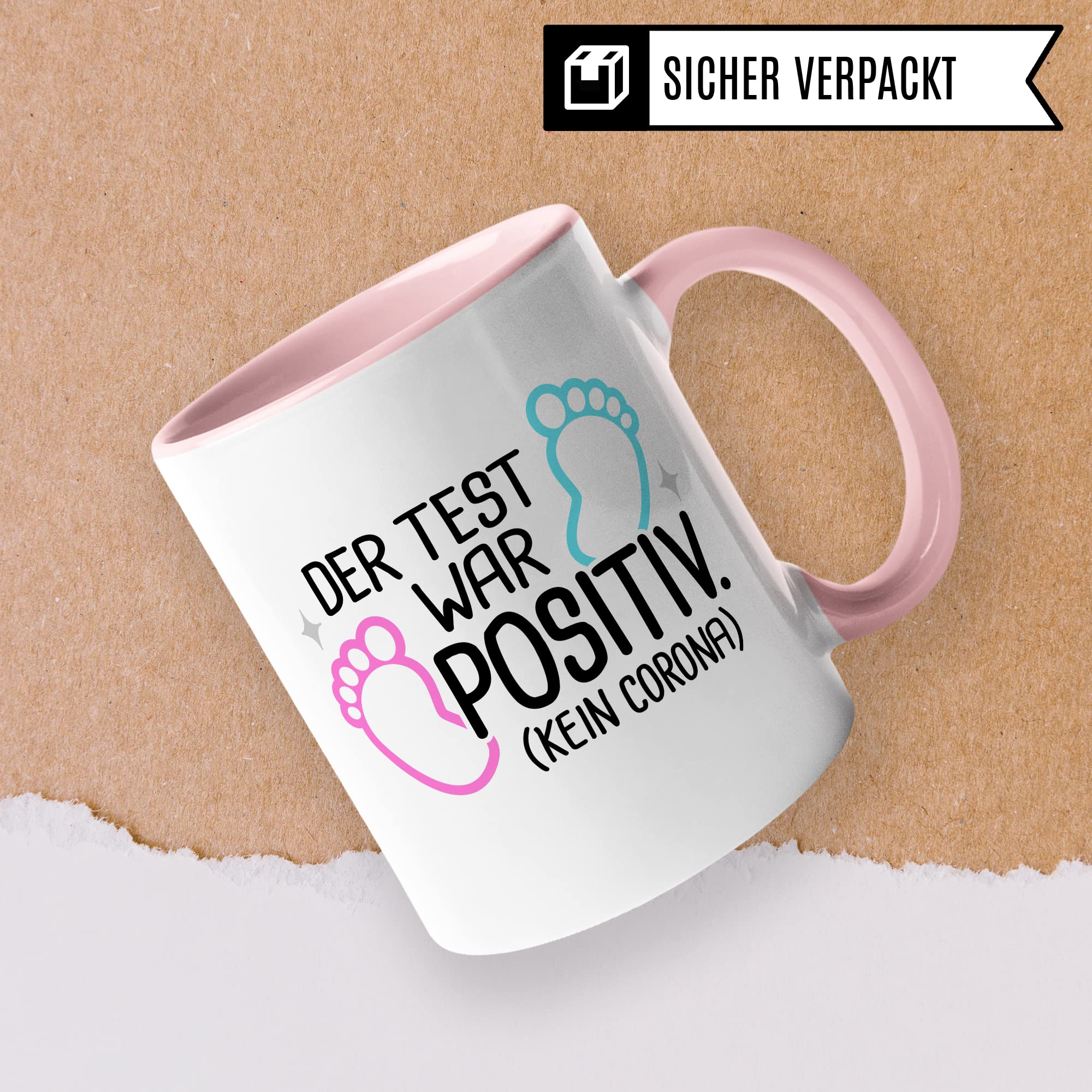 Schwangerschaft Tasse, Der Test war positiv, werdende Mama Geschenk Schwanger Freundin Papa Vater Geschenke für Opa Opa Schwester Bruder schöner Spruch Kaffee-Becher