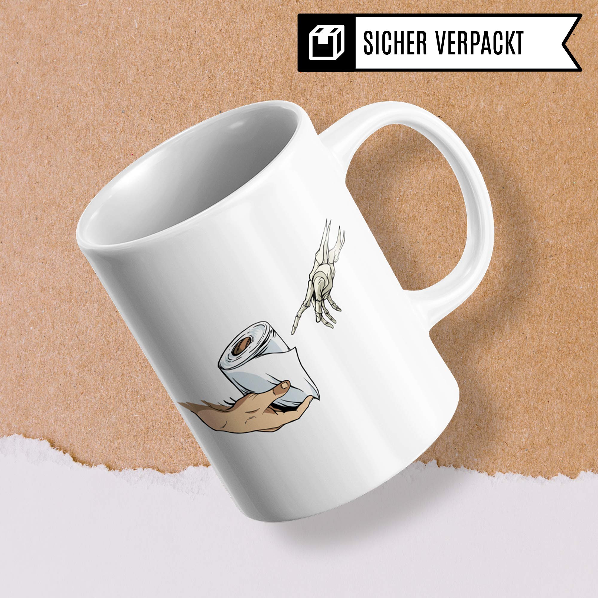 Pagma Druck Klopapier Krise Tasse Quarantäne Witz Geschenk Geburtstag Hamsterkäufe Geschenkidee Hamsterkauf Ironie Sarkasmus Kaffeetasse