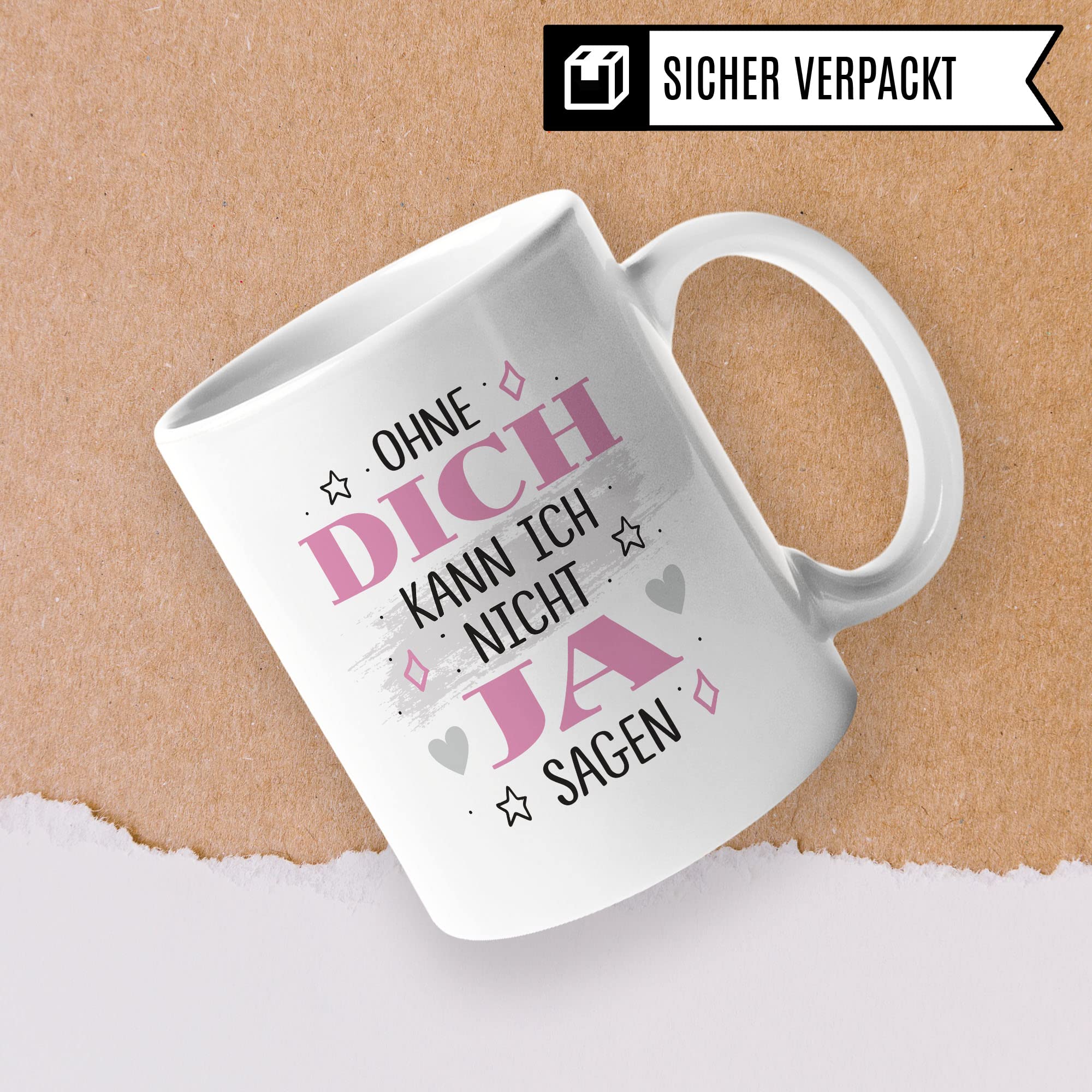 Trauzeugin fragen Tasse Trauzeuge fragen Ohne dich kann ich nicht JA sagen Spruch Geschenk Trauzeugin Trauzeuge süßes Motiv schöne Geschenkidee Kaffeetasse Teebecher Hochzeit