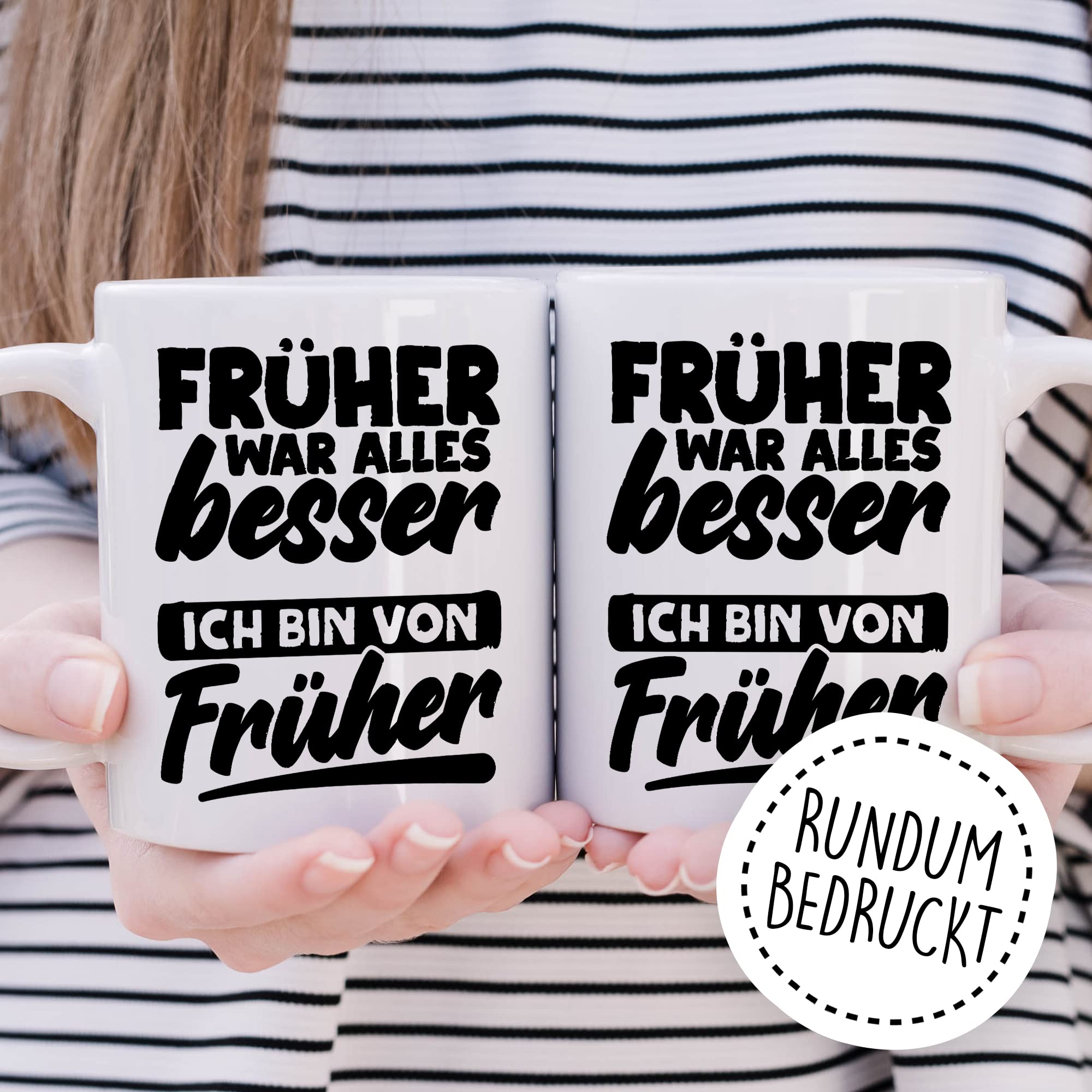 Früher war alles Besser Tasse mit Spruch Kaffeetasse Rentner lustig Nostalgie Kaffee-Becher Rente Retro Geschenk Oma Opa Geschenkidee Großeltern Humor Geschenk Großeltern Ich bin von früher Witz