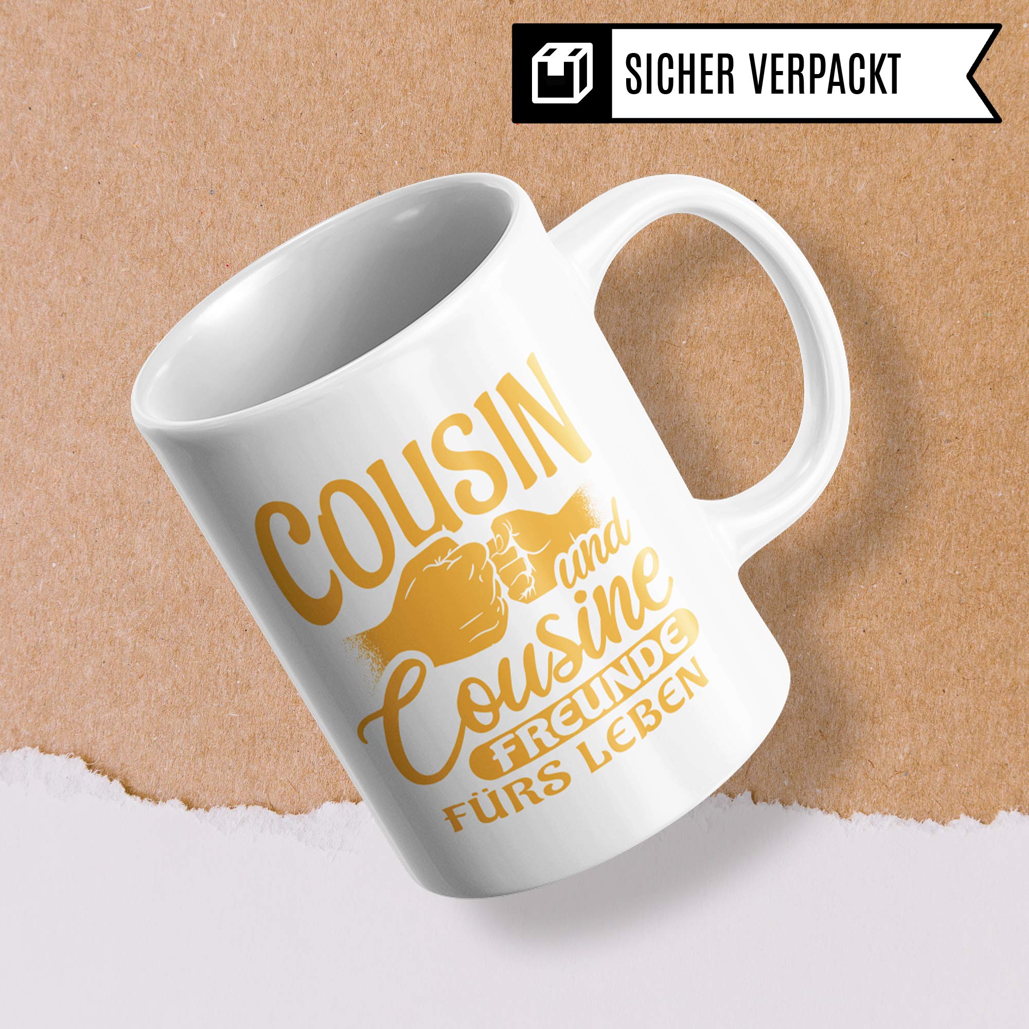 Pagma Druck Cousin & Cousine Tasse, Cousine Geschenkideen Couseng, Kaffeetasse Geschenk Cousine Becher, Kaffeebecher Familie Kusine und Kusin Spruch lustig