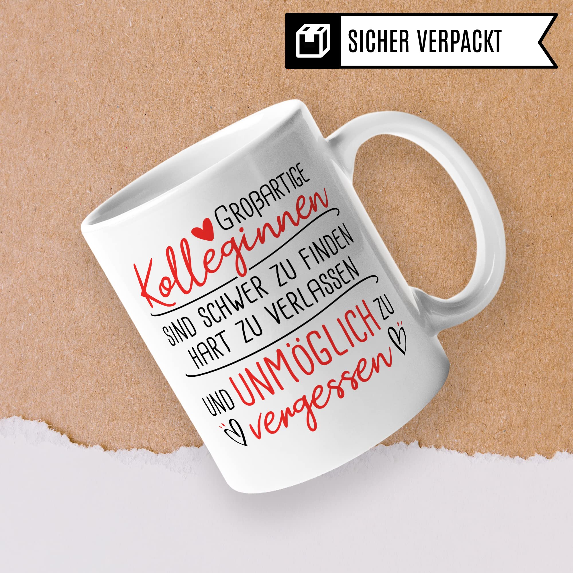 Tasse Kollegin Abschiedsgeschenk - Neuer Job Geschenk Frau Kaffeetasse - Geschenkidee Abschied Jobwechsel Rente Renteneintritt Verabschiedung Kolleginnen Kollege Kaffee-Becher