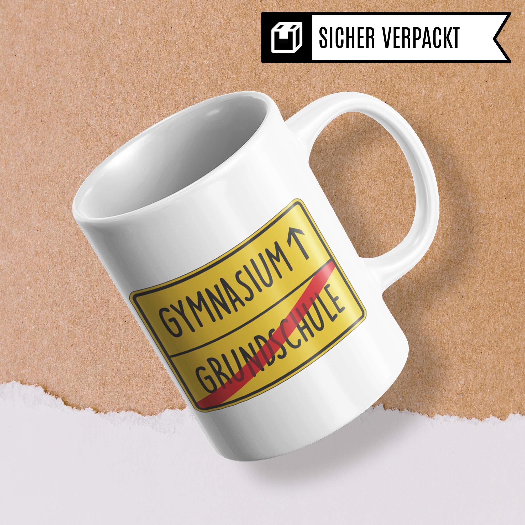 Pagma Druck Tasse Übertritt Gymnasium, Grundschule Gymnasium Übergang Geschenk, Becher Geschenkidee 5. Klasse Gymnasiast, Kakaobecher Schule Schüler