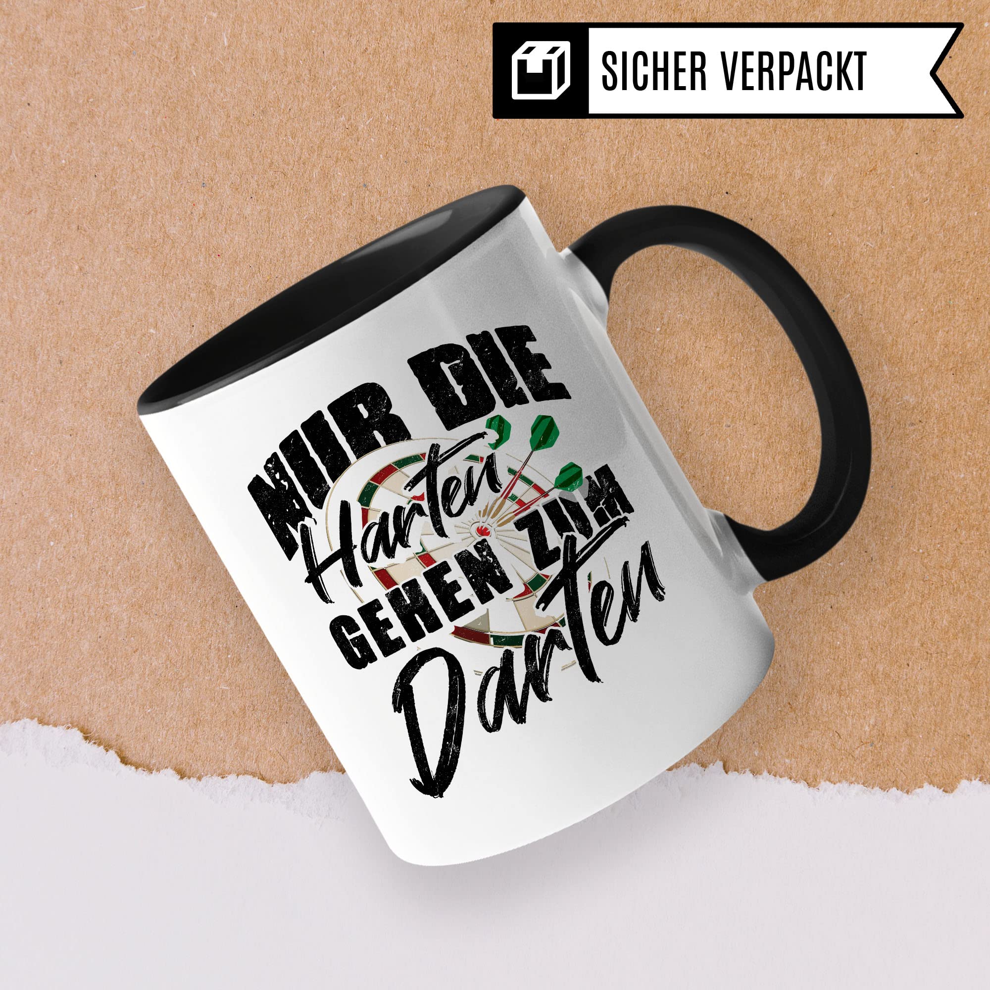 Dartspiel Tasse Geschenkidee Dart Kaffeetasse Humor Witz Geschenk für Dartspieler Kaffeebecher Darts Becher