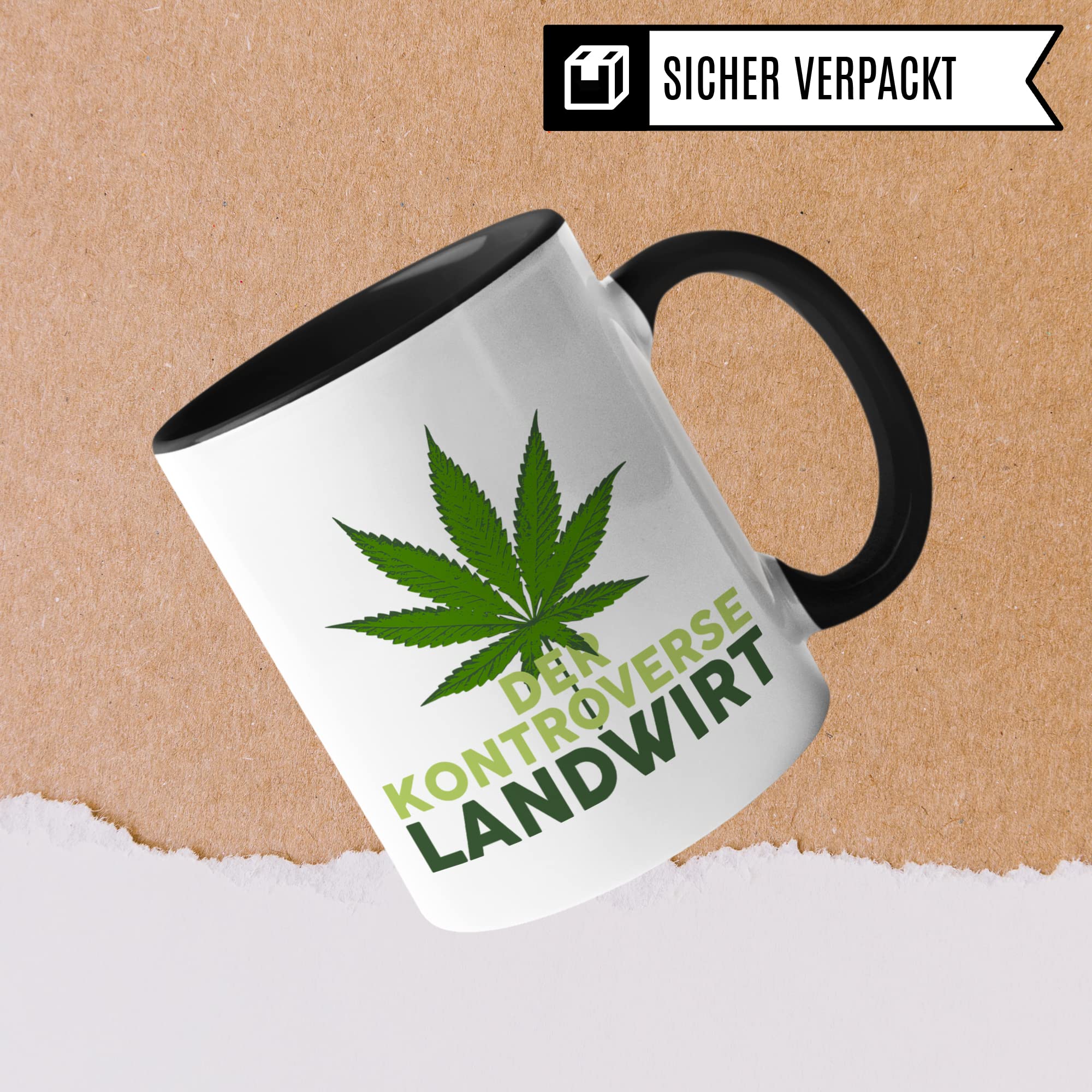 Cannabis Tasse Kiffer Geschenk lustig Stoner Kaffeetasse mit Cannabis Motiv Kiffer Geschenkidee Marihuana Kaffeebecher Teetasse Landwirt