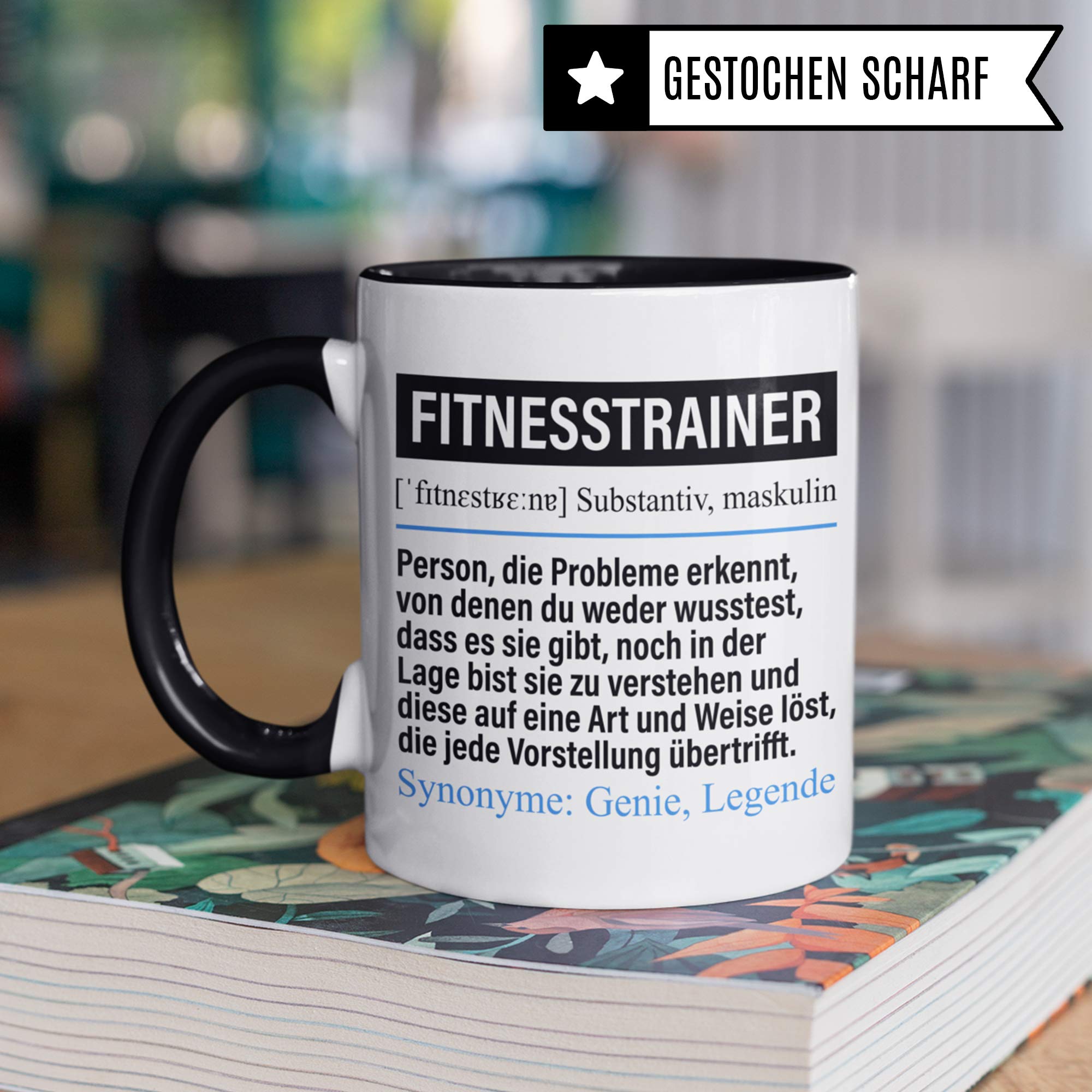 Pagma Druck Tasse Fitnesstrainer lustig, Fitnesstrainer Geschenk, Spruch Trainer Geschenkidee, Kaffeetasse Ausbildung Lehre Beruf Fitnesstraining Kaffeebecher Teetasse Personal Training Becher