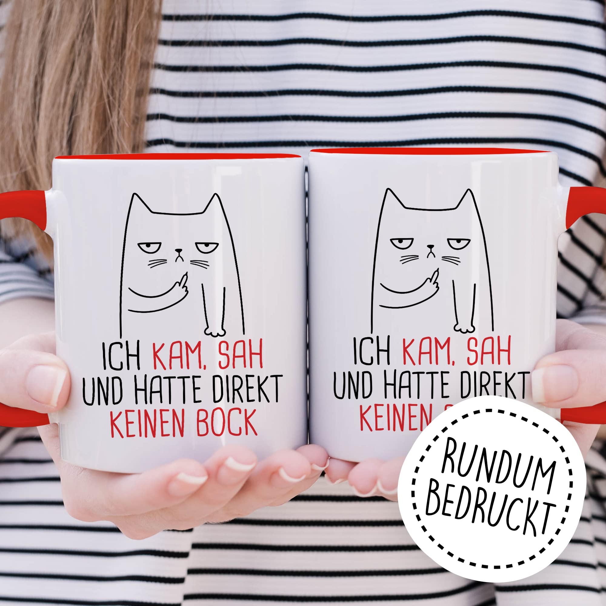 Tasse Humor Geschenk, Ich kam sah und hatte direkt kein Bock Geschenkidee Kaffee-Becher Kaffeetasse Tasse mit Spruch lustig Witztasse Teetasse Humorvoll