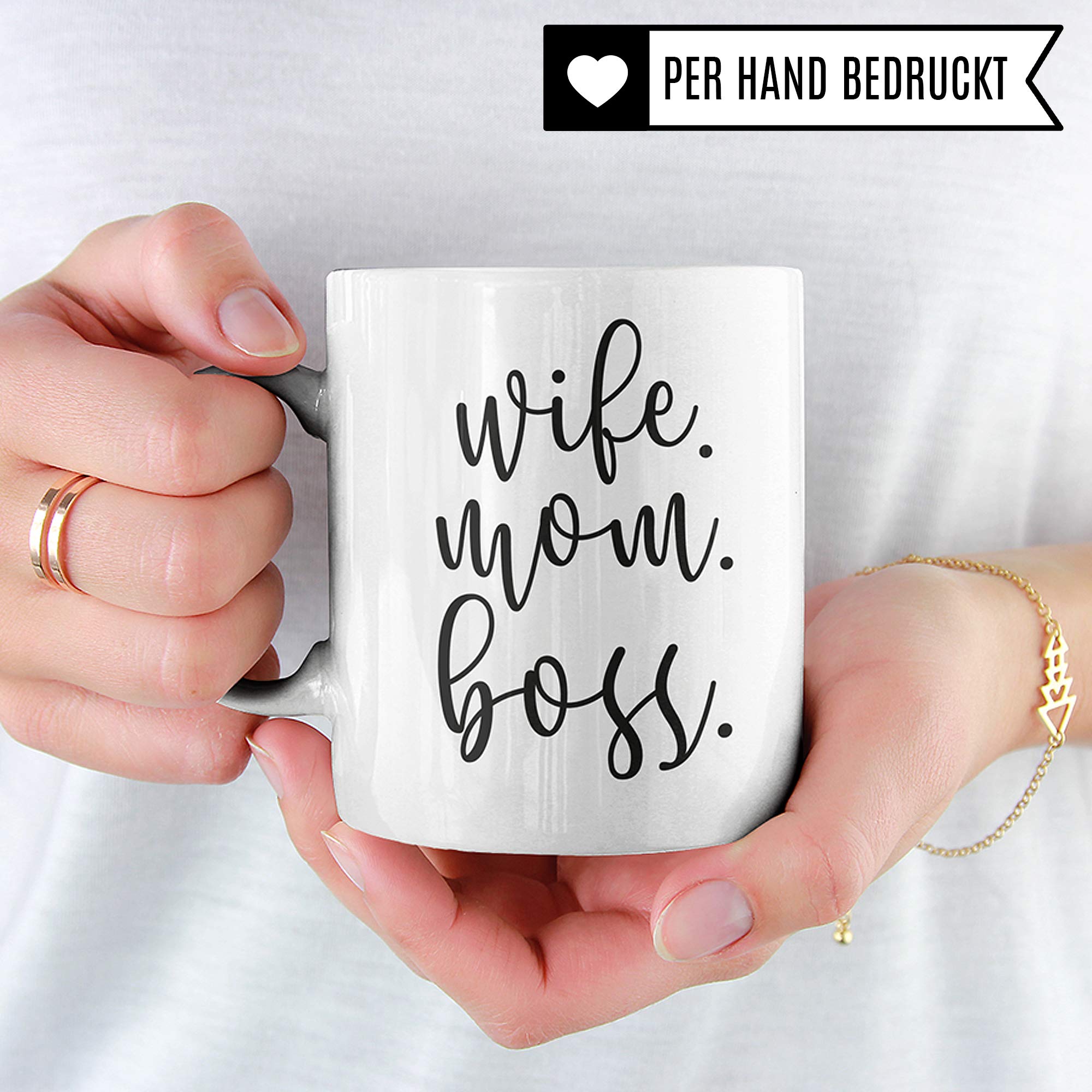 Pagma Druck Wife Mom Boss Tasse Geschenk für Mama | Mutter Becher mit Spruch | Kaffeetasse Geschenkidee zum Muttertag | Kaffeebecher als Muttertagsgeschenk Geburtstagsgeschenk