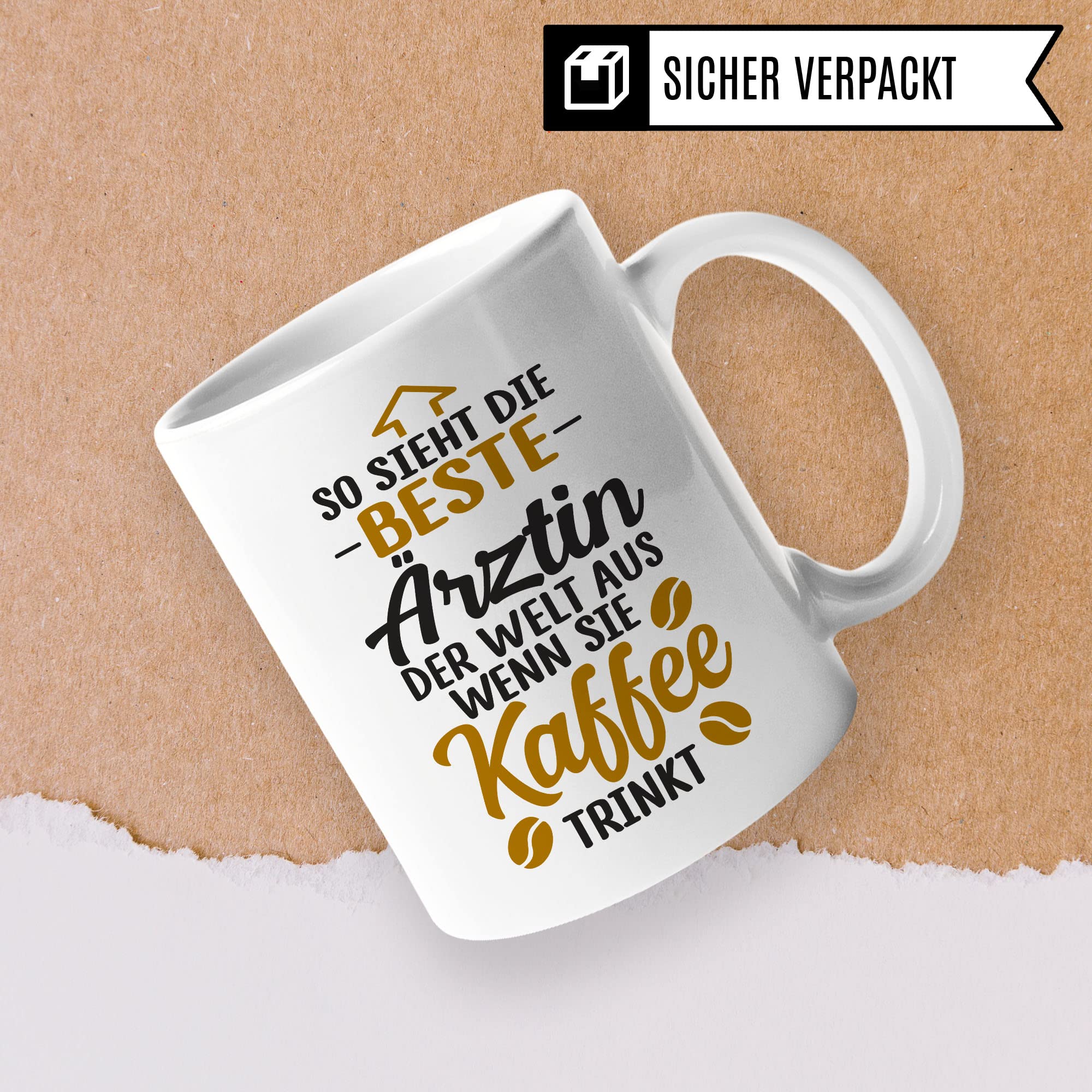 Ärztin Tasse, So sieht die beste Ärztin der Welt aus wenn sie Kaffee trinkt, Ärztin Geschenk Dankeschön Promotion Tasse schöner Spruch schönes Motiv Kaffeetasse Arzt Beruf, Geschenk für die besten Ärztin