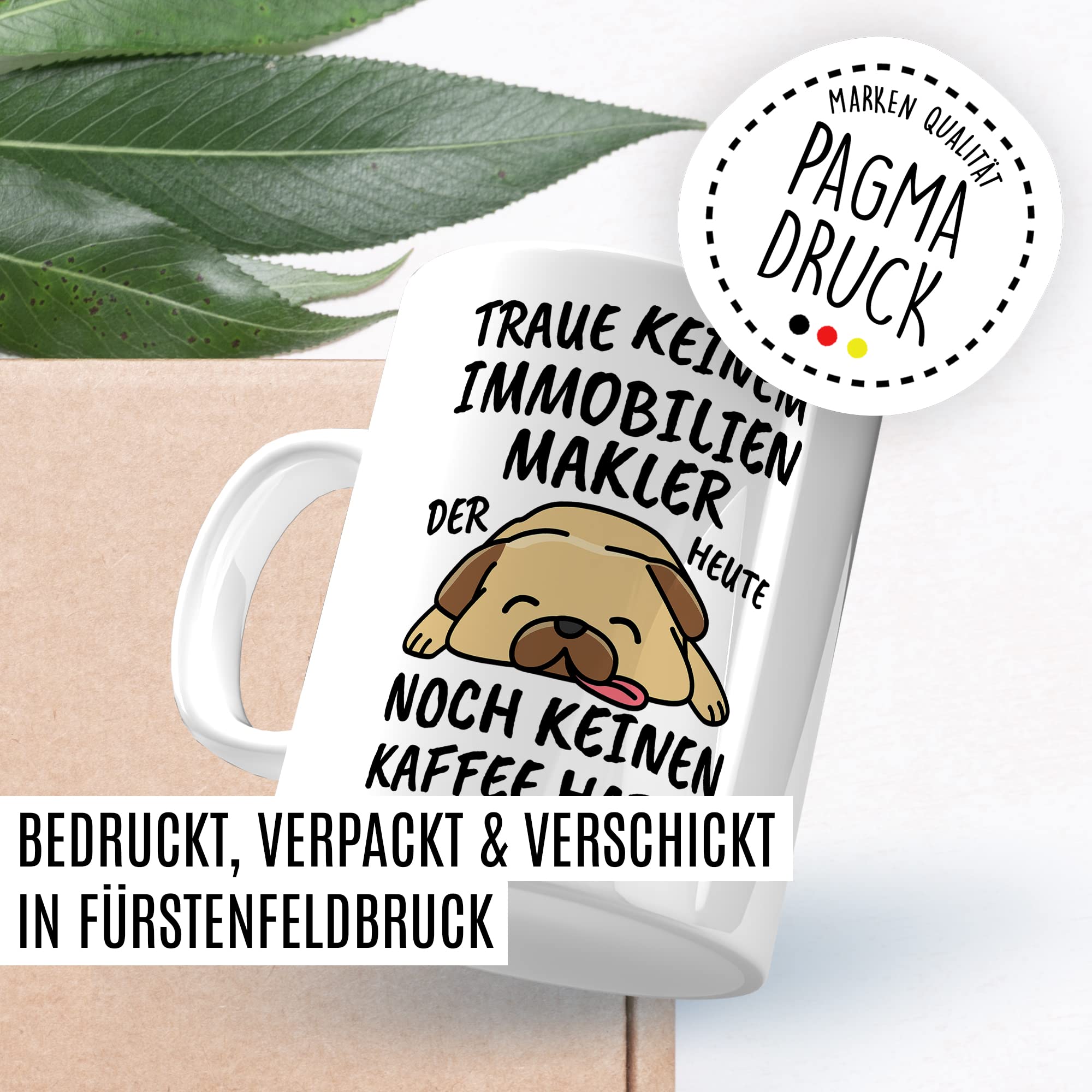 Tasse Immobilienmarkler lustig, Immobilienmarkler Geschenk Beruf, Spruch Kaffeebecher Immobilienmarkler Geschenkidee, Grundstücksmarkler Immobilienhändler Kaffee-Tasse Teetasse Becher