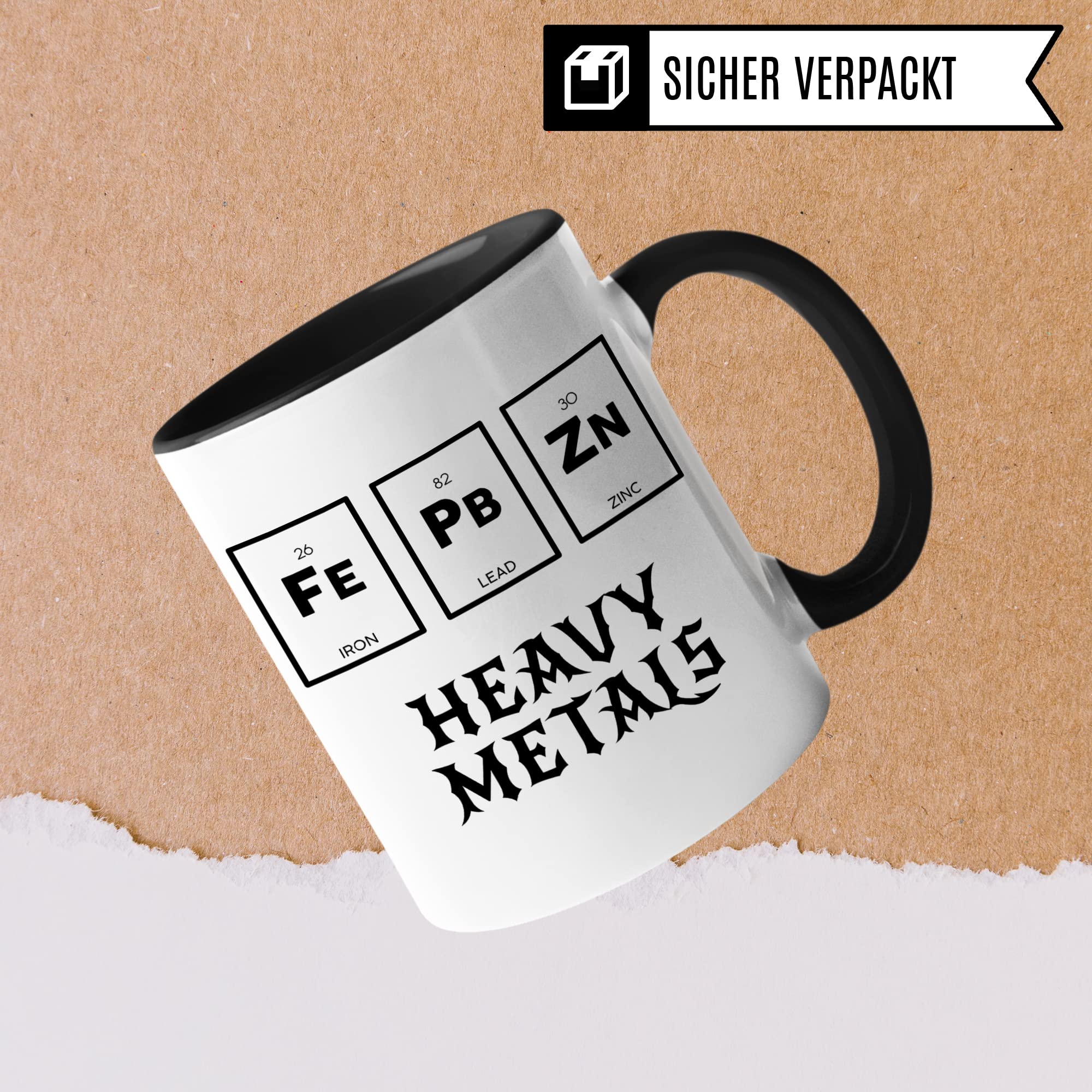 Tasse Chemie lustig Heavy Metals, Chemielaborant Geschenk, Spruch Chemiker Kaffeebecher Chemielehrer Chemielehrerin Geschenkidee, Kaffeetasse Beruf Laborchemiker Teetasse Becher