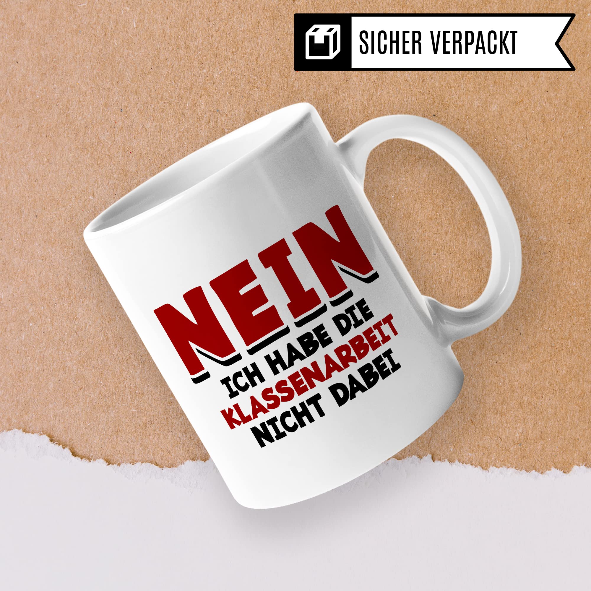 Tasse Lehrer lustig mit Spruch Geschenk-Idee Grundschule Gymnasium Realschule Mittelschule Referendar Abschied Abschiedsgeschenk Klassenarbeit Kaffee-Becher