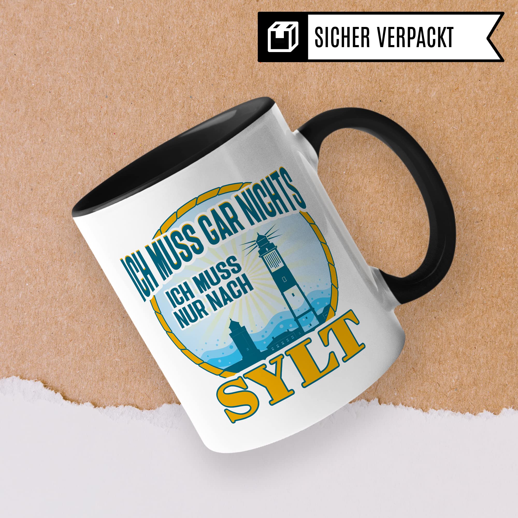 Tasse Sylt-Liebe mit Spruch Kaffee-Tasse Kaffee-Becher Geschenkidee für Syltliebhaber Geschenk Syltfan Tasse Insel Sylt lustig