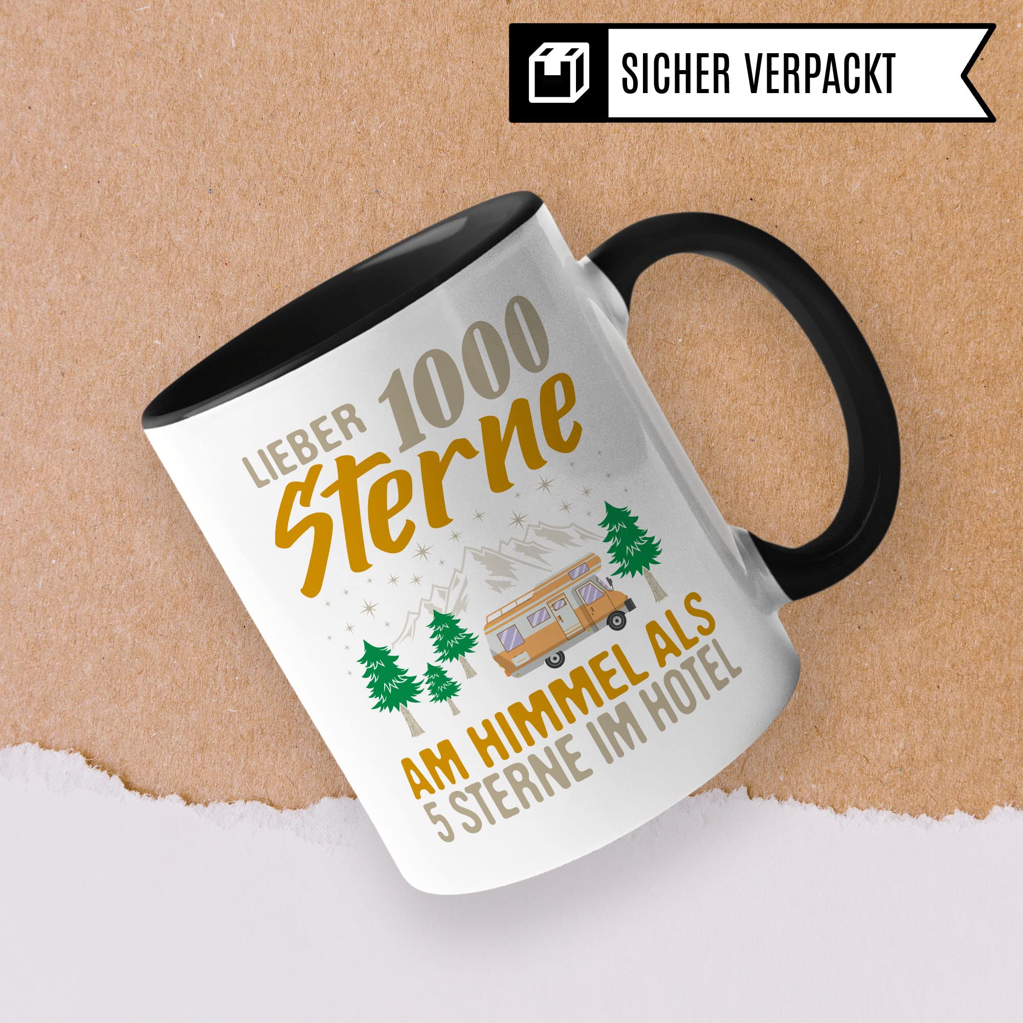 Camper Tasse Geschenkidee Camping Kaffeetasse Humor Witz Geschenk für Traveler Kaffeebecher Wohnmobil Becher