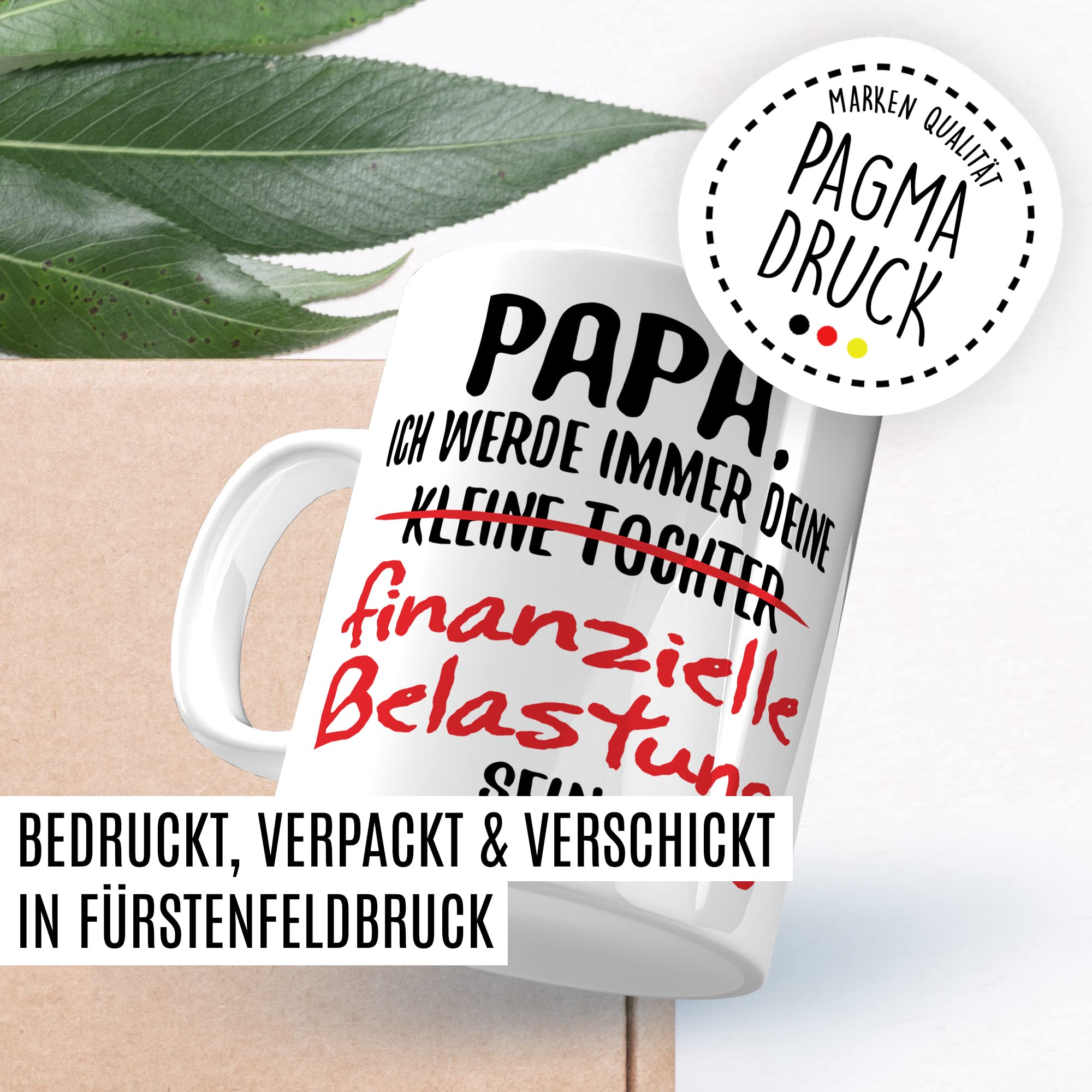 Papa Geschenkideen - Tasse mit lustigem Spruch: Kleine Tochter finanzielle Belastung - Papa Tochter Geschenk - Vatertag & Geburtstag für Papa Töchter Vatertagsgeschenk Becher