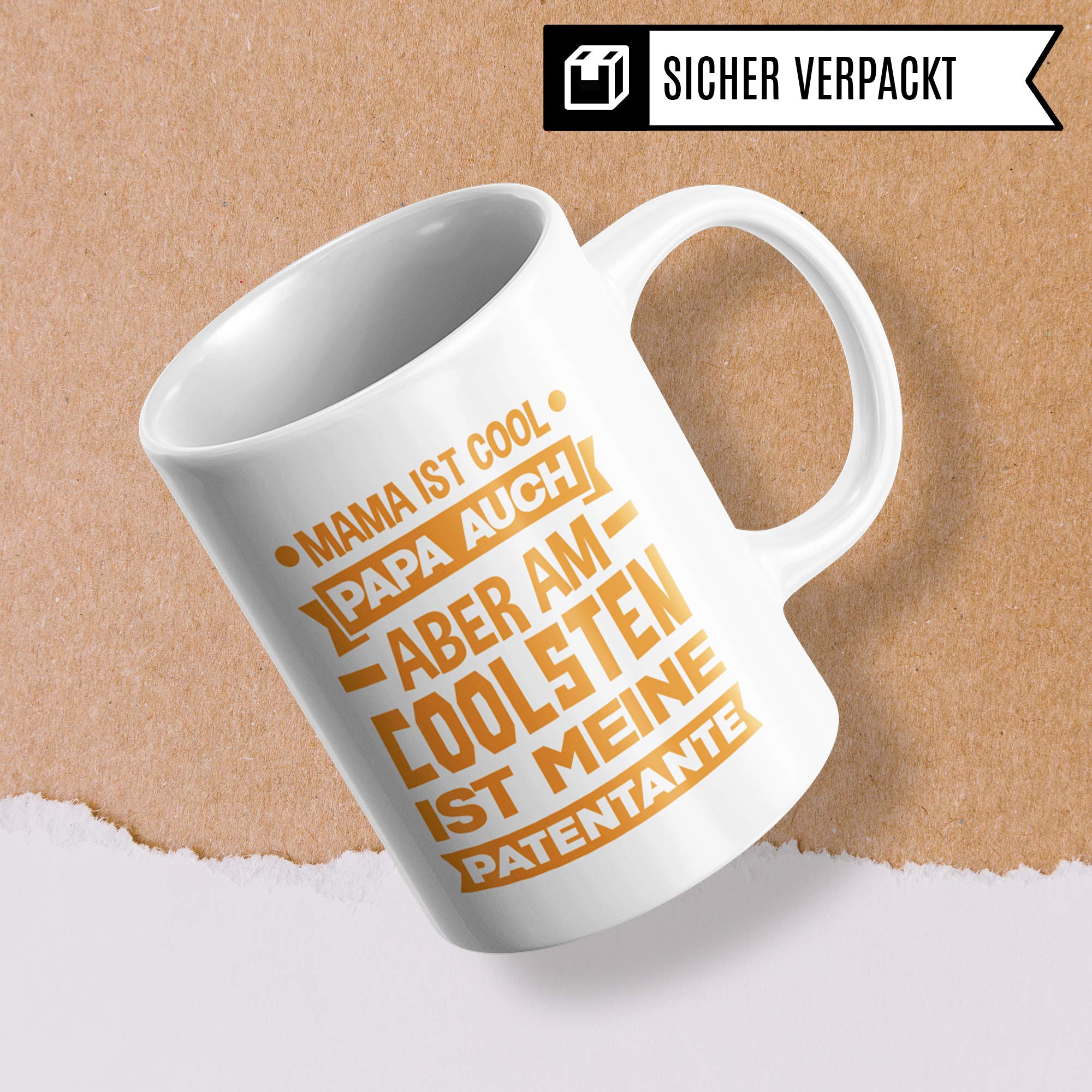 Pagma Druck Tasse Patentante und Patensohn/Patentochter, Geschenk Patentante Kaffeetasse, Taufpatin Fragen Becher, Patin Taufpatin Patenkind Geschenkidee Kaffeebecher