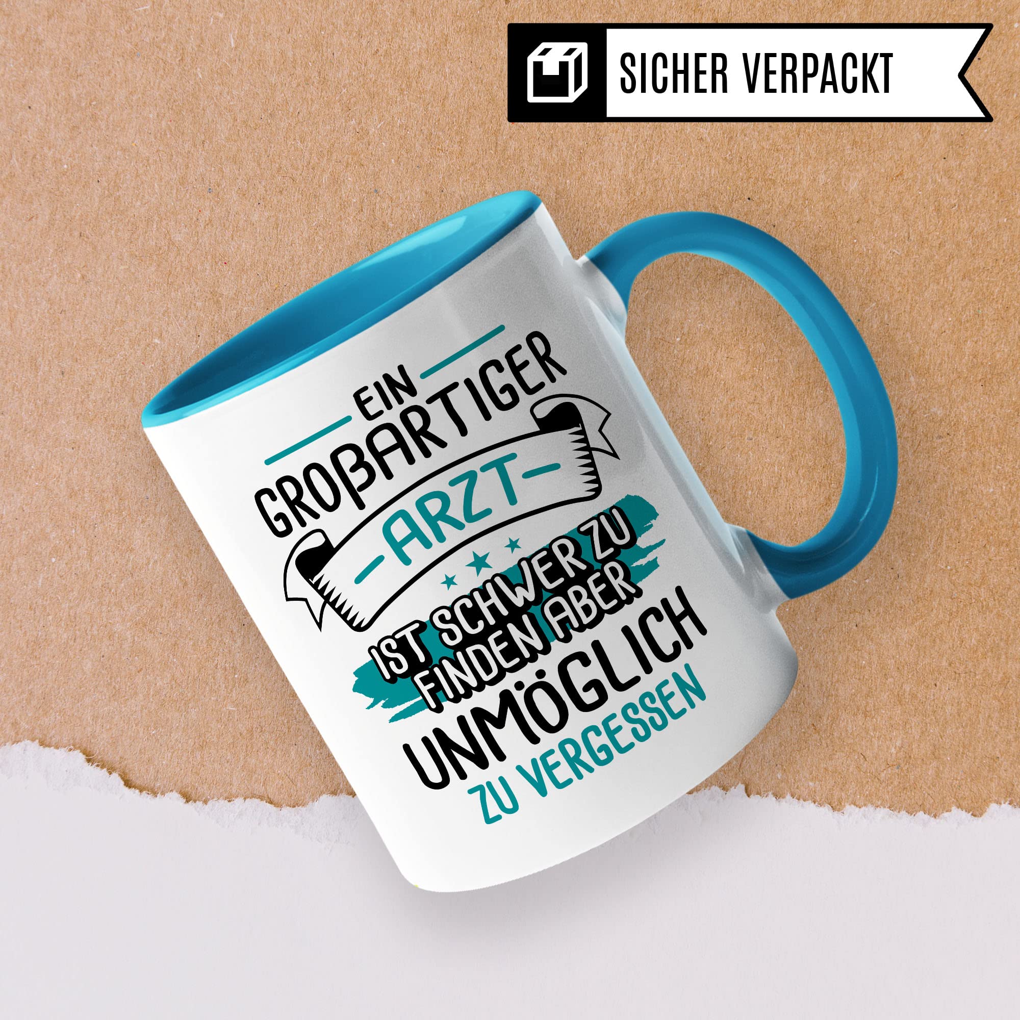 Arzt Tasse, Ein großartiger Arzt ist schwer zu finden aber unmöglich zu vergessen, Arzt Danke Geschenk, Dankeschön Tasse schöner Spruch Kaffeetasse Berufe Tasse