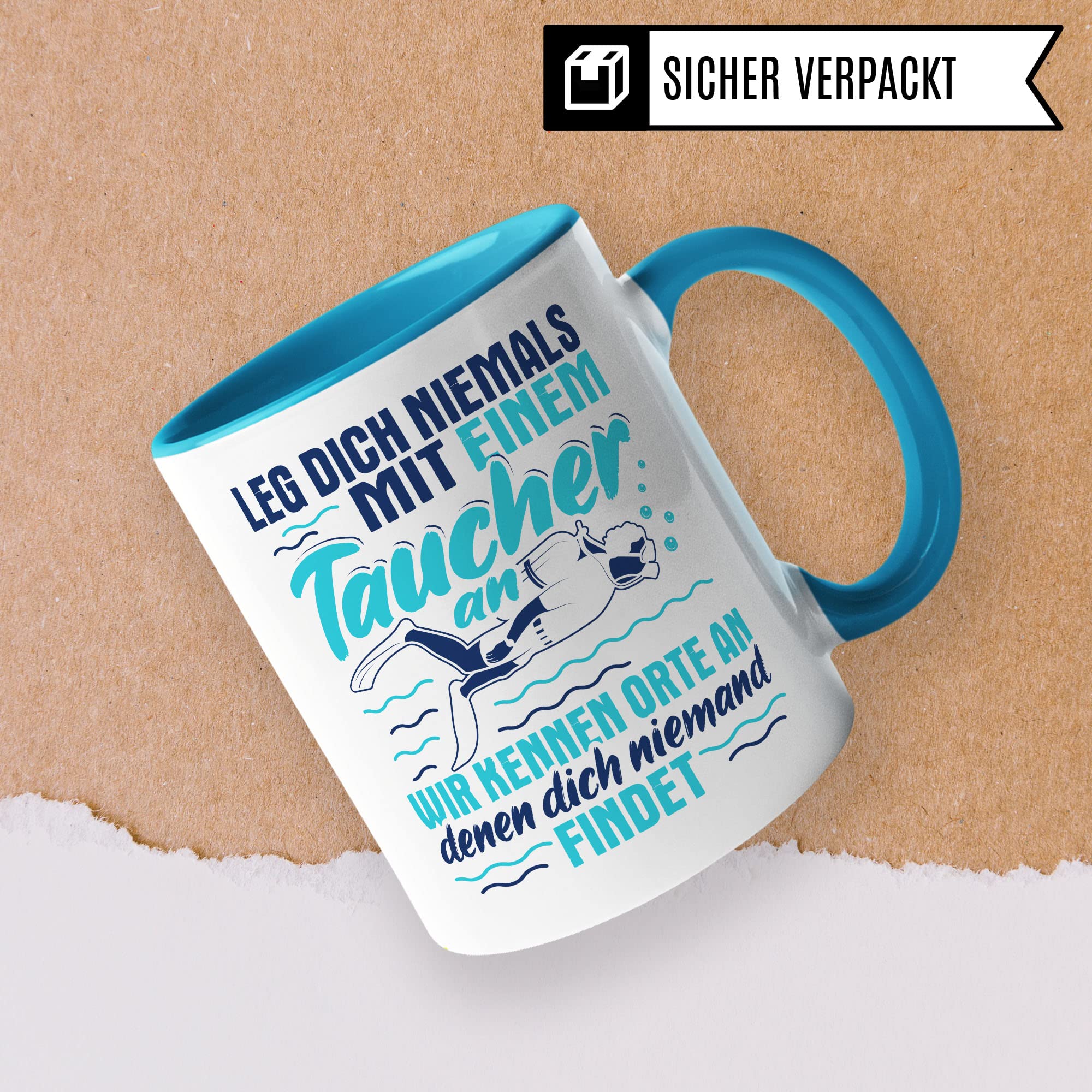 Tauchen Tasse Geschenkidee Diving Kaffeetasse Humor Witz Geschenk für Taucher Taucherin Kaffeebecher Diver Becher