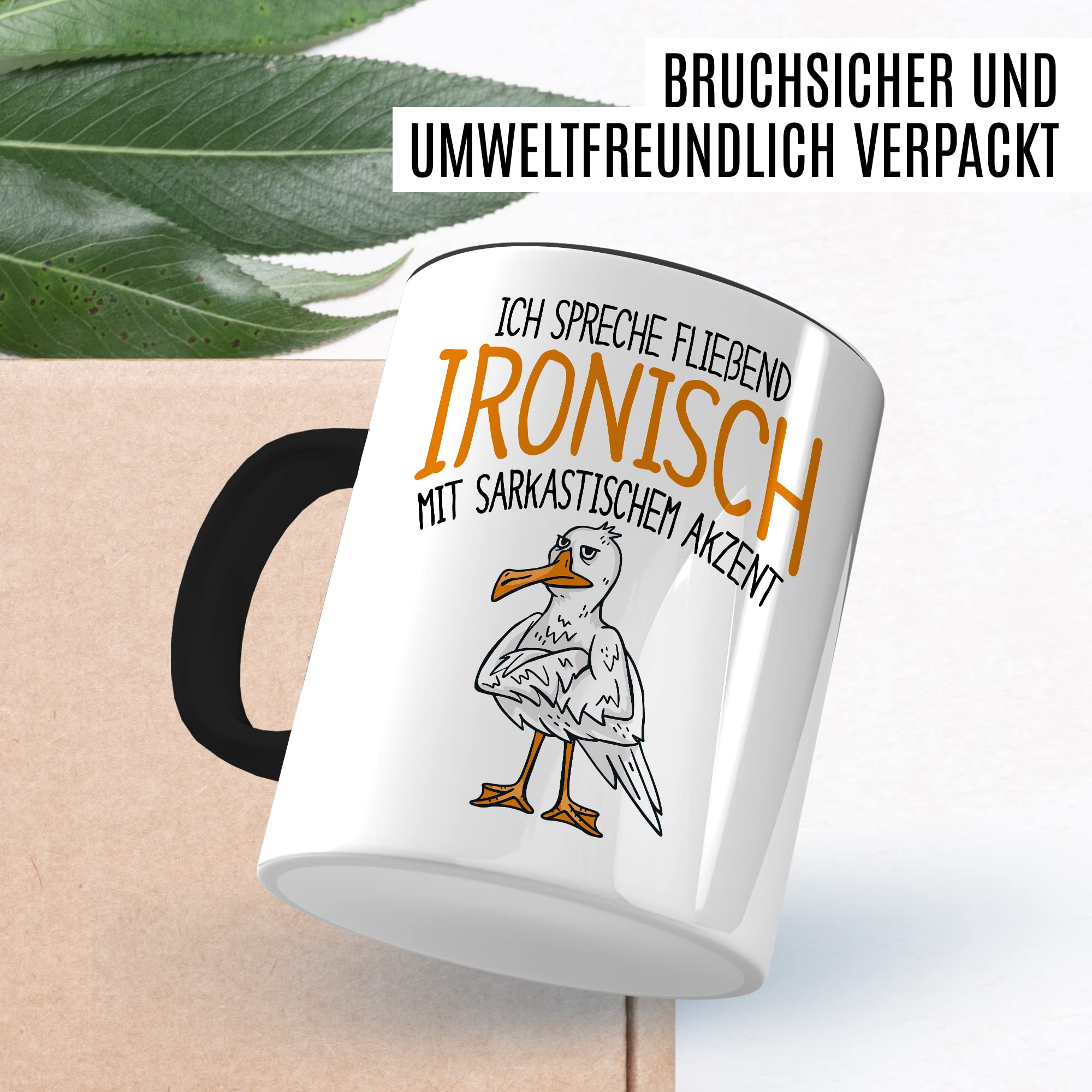 Tasse Sarkasmus Geschenk, Ich spreche fließend ironisch mit sarkastischem Akzent Geschenkidee Kaffee-Becher Kaffeetasse Ironie Sarkasmus Teetasse Witztasse Tasse mit Spruch lustig