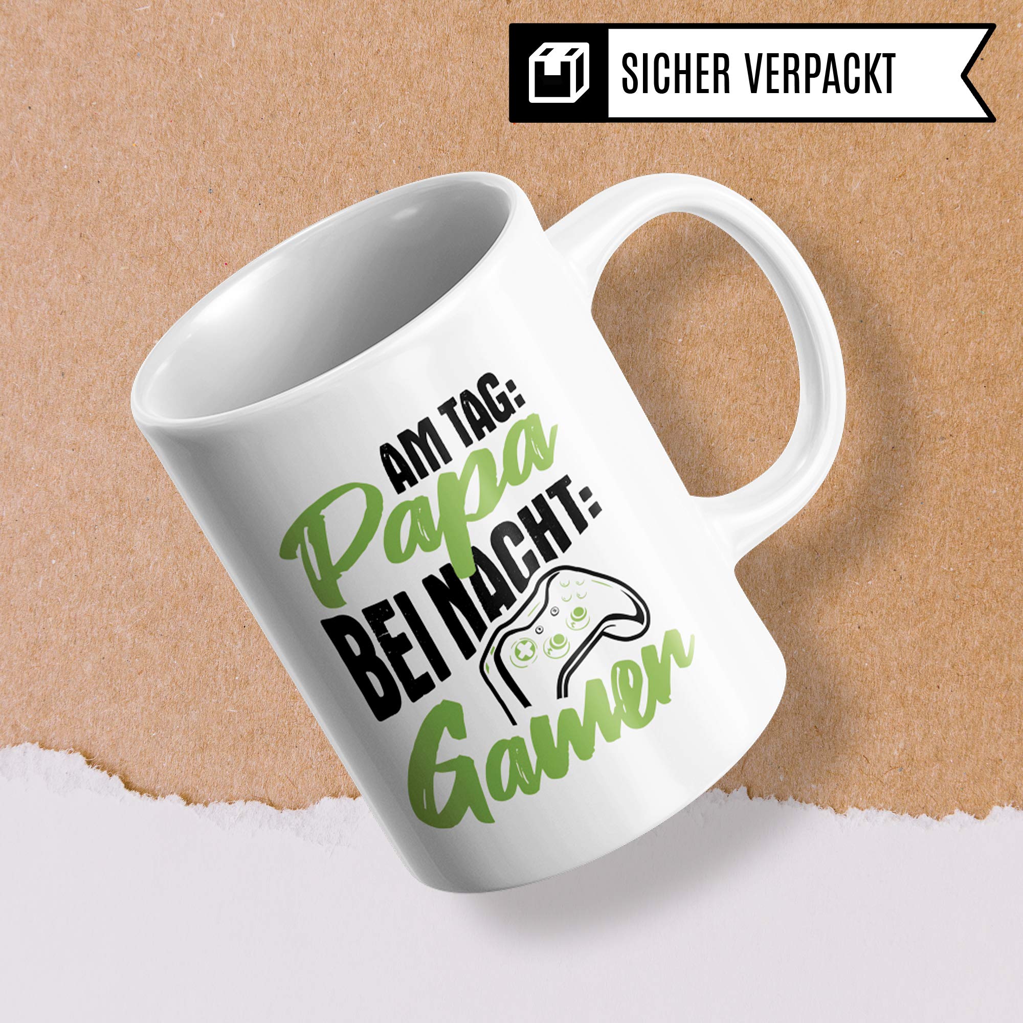 Pagma Druck Gamer Tasse Papa, Zocken Geschenke Vater, Kaffeetasse Gaming Zocker Computerspiele Konsole, Controller Becher, Gaming Tasse Familie Vatertag lustig