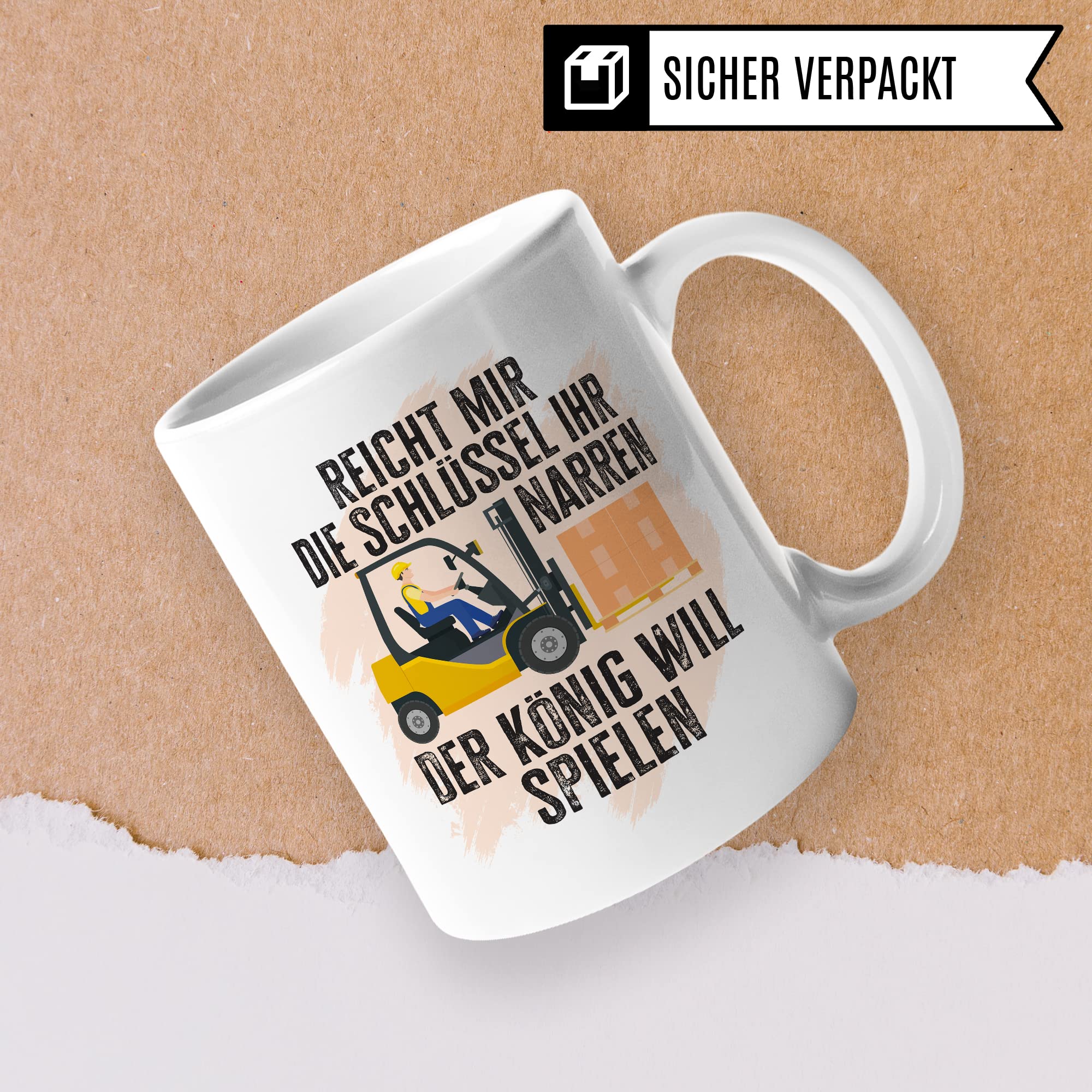 Tasse Staplerfahrer mit Spruch lustig Lagerist Geschenk Gabelstaplerfahrer Kaffee-Tasse böser Humor Kaffeebecher Lagerarbeiter Lagerlogistiker Geschenkidee