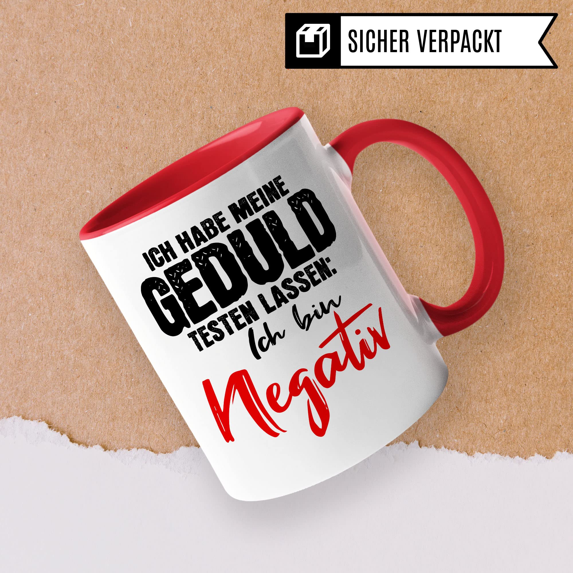 Tasse lustig: Ich habe meine Geduld testen lassen Ich bin negativ, Lustige Tasse mit Spruch, Geschenk Lehrer Kollegen Arbeiter Büro lustig, Tasse Sarkasmus sarkastische Spruch Tasse Witz