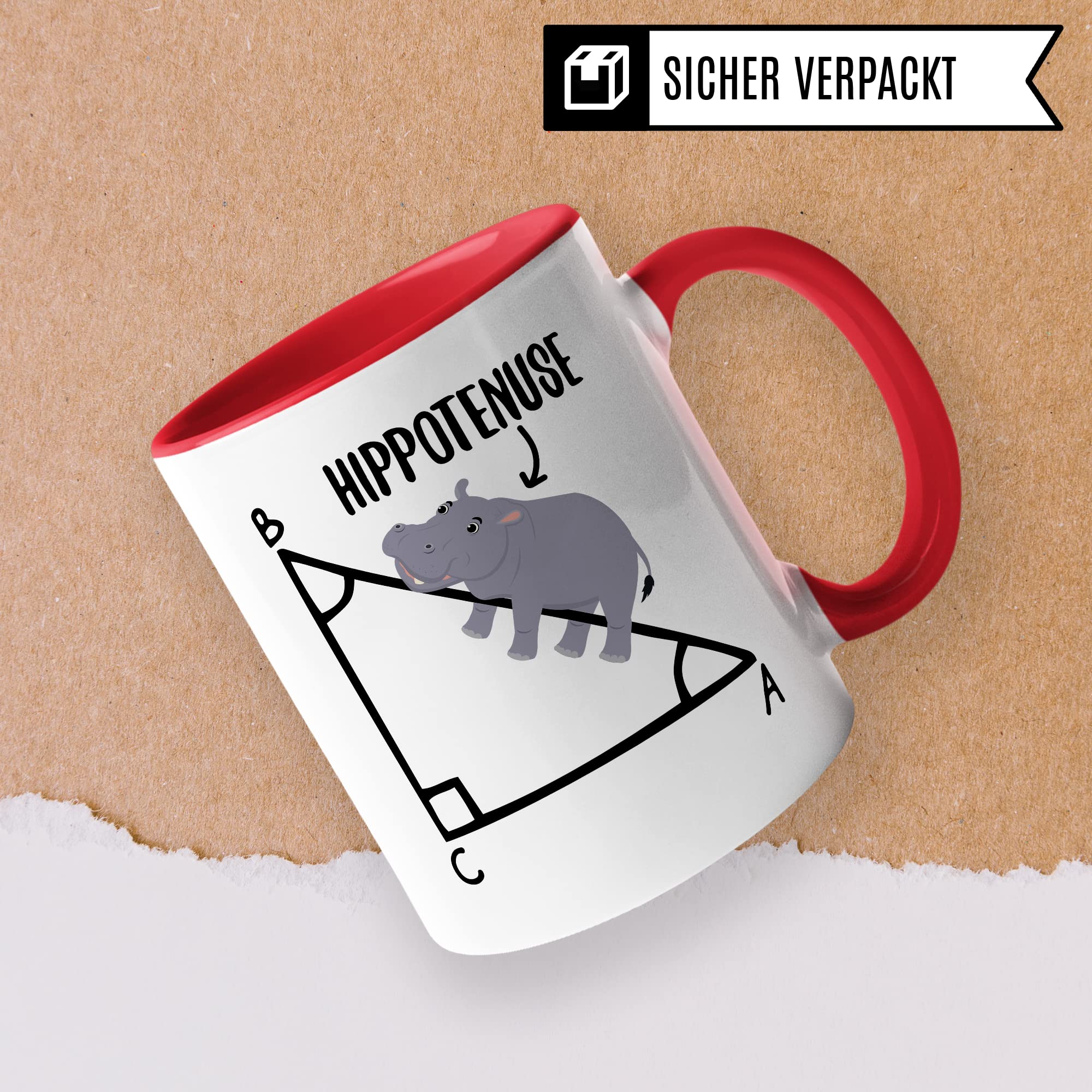 Mathe Tasse Mathematiker Kaffeetasse Hippothenuse lustig Kaffee-Becher Mathe-Lehrer Geschenkidee Sarkasmus Mathematik Mathematikstudent Geschenk Kollegium Lehrerzimmer Pythagoras Nilpferd Flusspferd