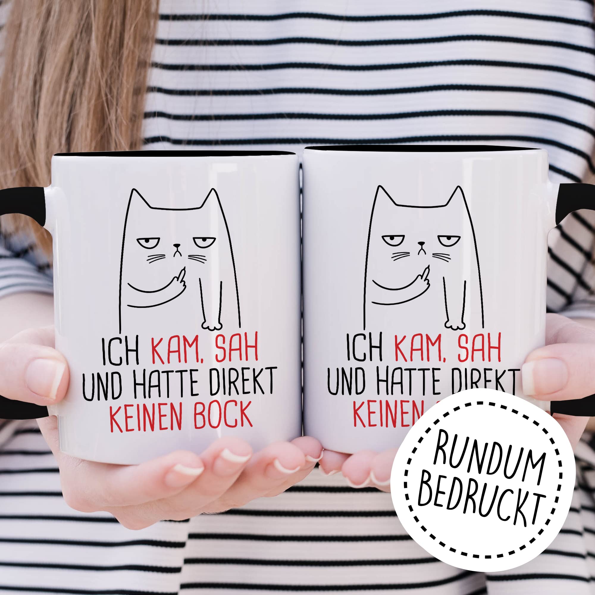 Tasse Humor Geschenk, Ich kam sah und hatte direkt kein Bock Geschenkidee Kaffee-Becher Kaffeetasse Tasse mit Spruch lustig Witztasse Teetasse Humorvoll