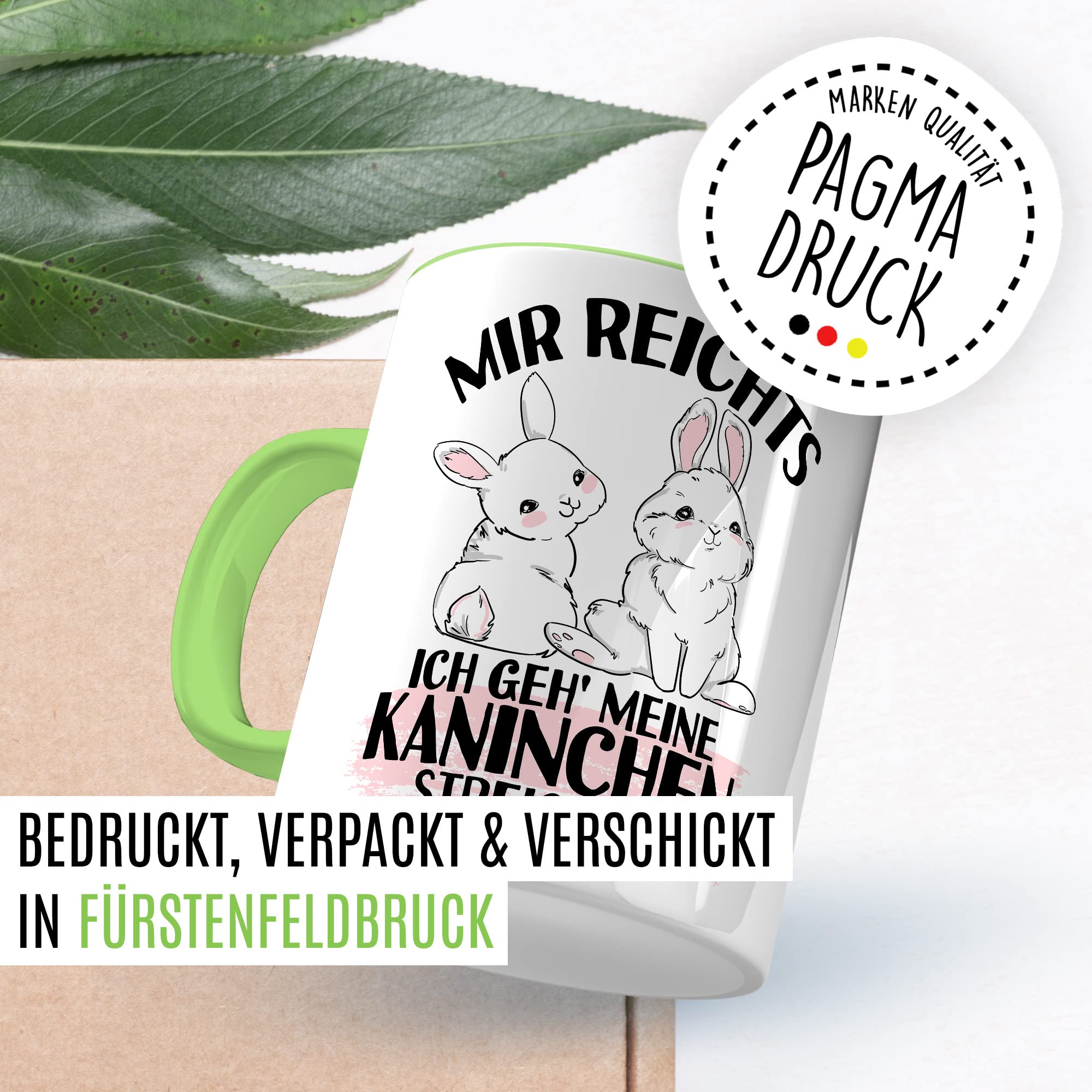 Kaninchen Tasse mit Spruch lustige Kaffeetasse mit Tier Witz Karnickel Kaffee-Becher Häschen Humor Geschenk Spruch Teetasse Haustier Hase