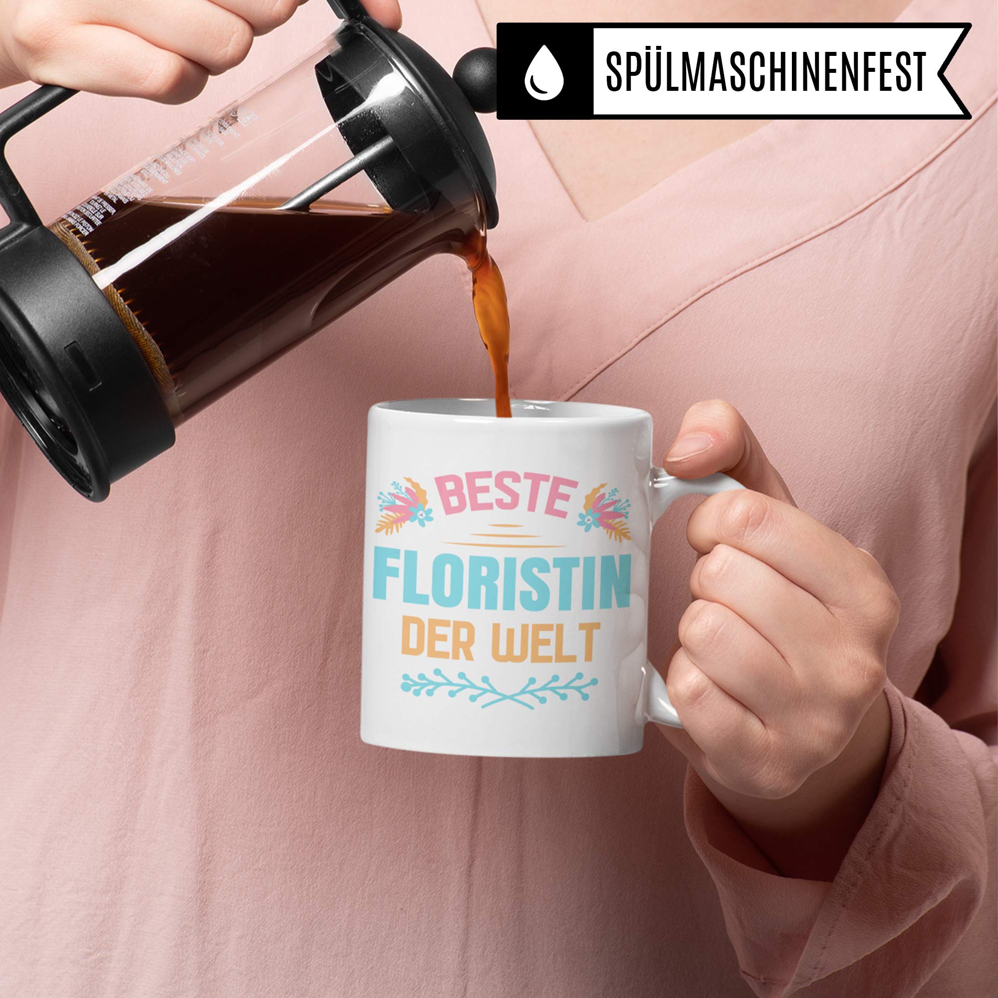 Pagma Druck Floristin Geschenk, Florist Tasse Blumenladen Becher, Blumenhandel Geschenkidee, Floristik Blumenverkäuferin Kaffeetasse