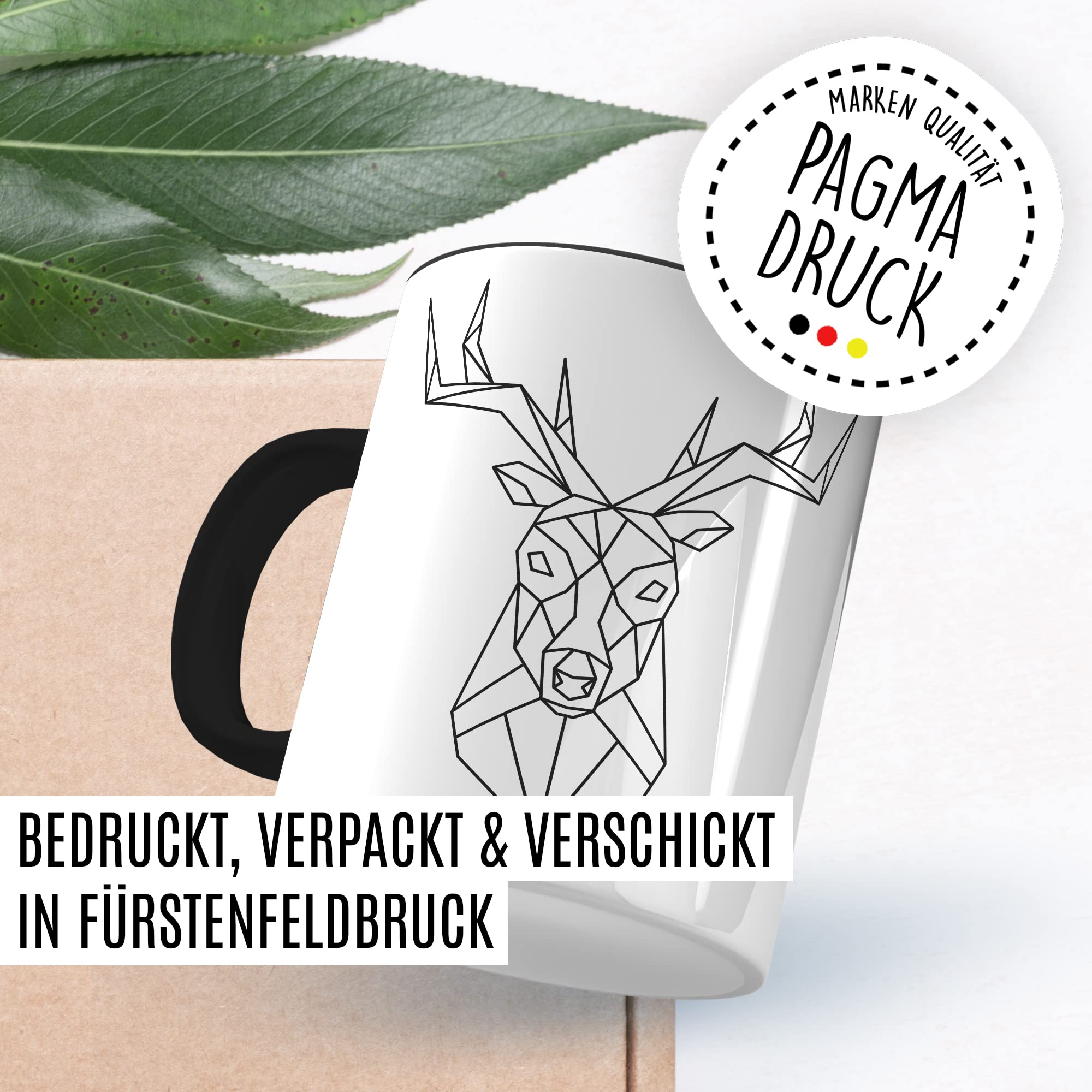 Hirsch-Motiv, hochwertiges Design Tasse Geschenk Hirsch-fans, Fuchs-Tasse Motiv, Geschenk Kollegen, Fuchs Büro-Tasse Wald-Motiv Jäger Jagd Hisrchliebhaber Naturliebhaber