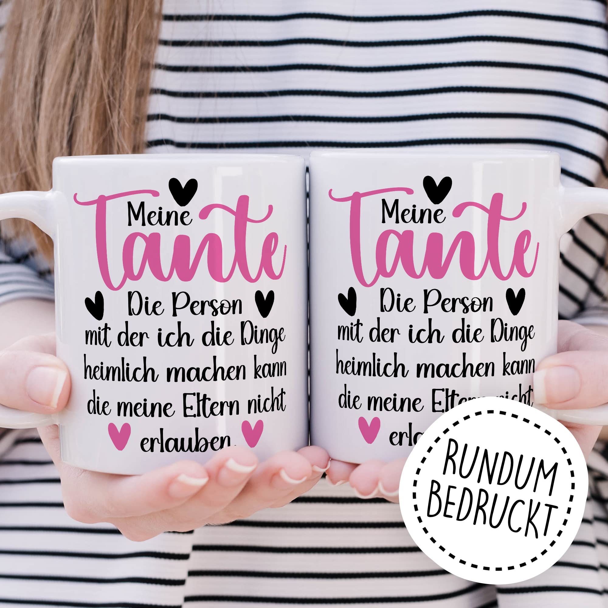 Tante Tasse Geschenk Patentante Kaffeetasse lustig Geschenkidee Familie Kaffee-Becher Nichte Neffe Humor Heimlich Dinge die meine Eltern nicht erlauben Spruch